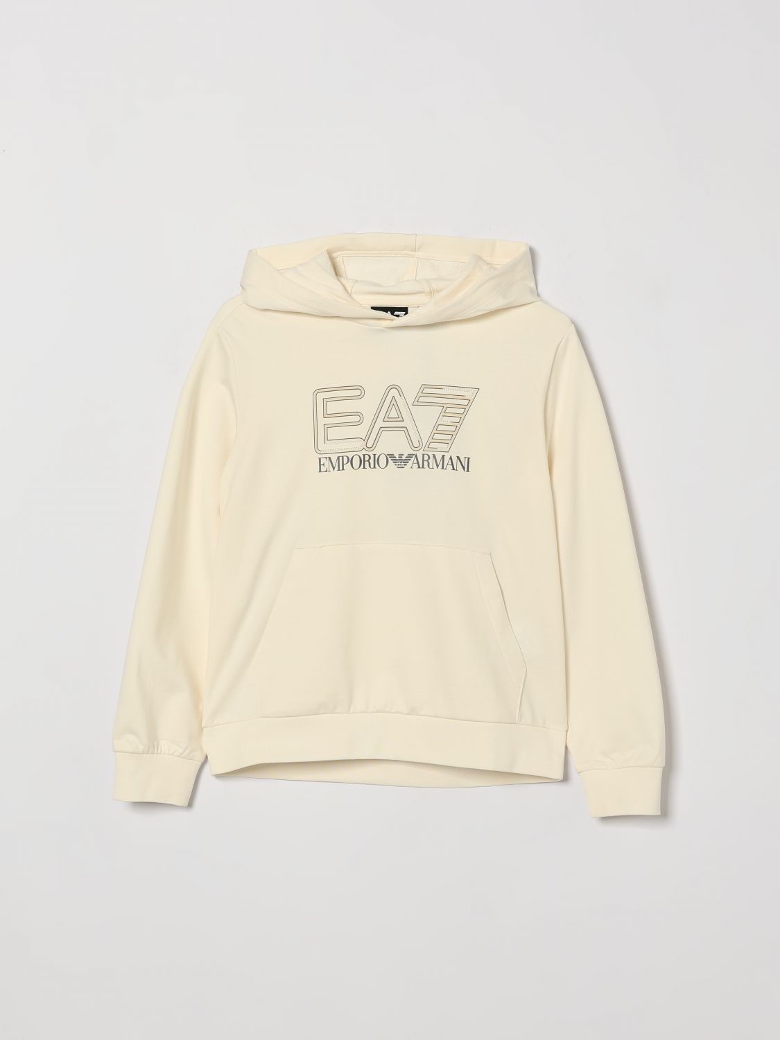 EA7 Felpa con cappuccio in cotone con logo