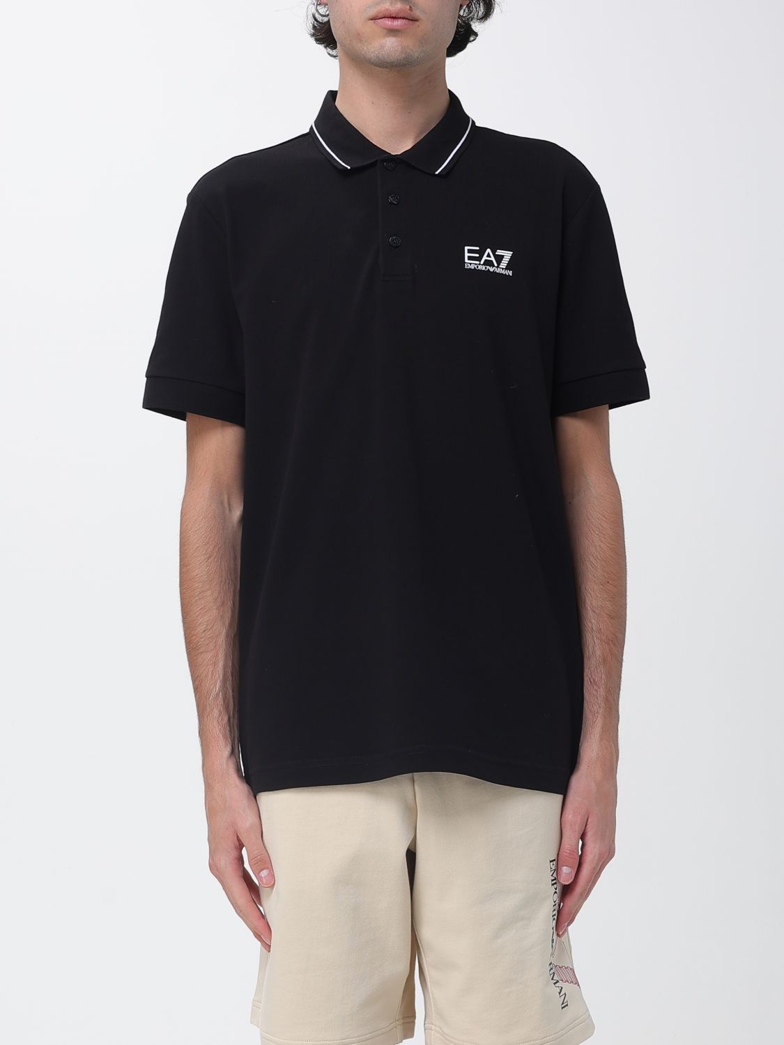 EA7 Polo in cotone con logo