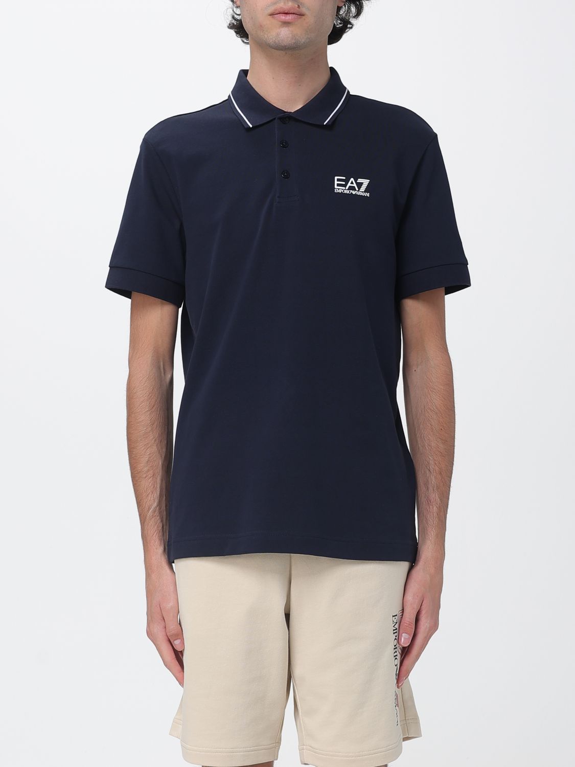 EA7 Polo in cotone con logo