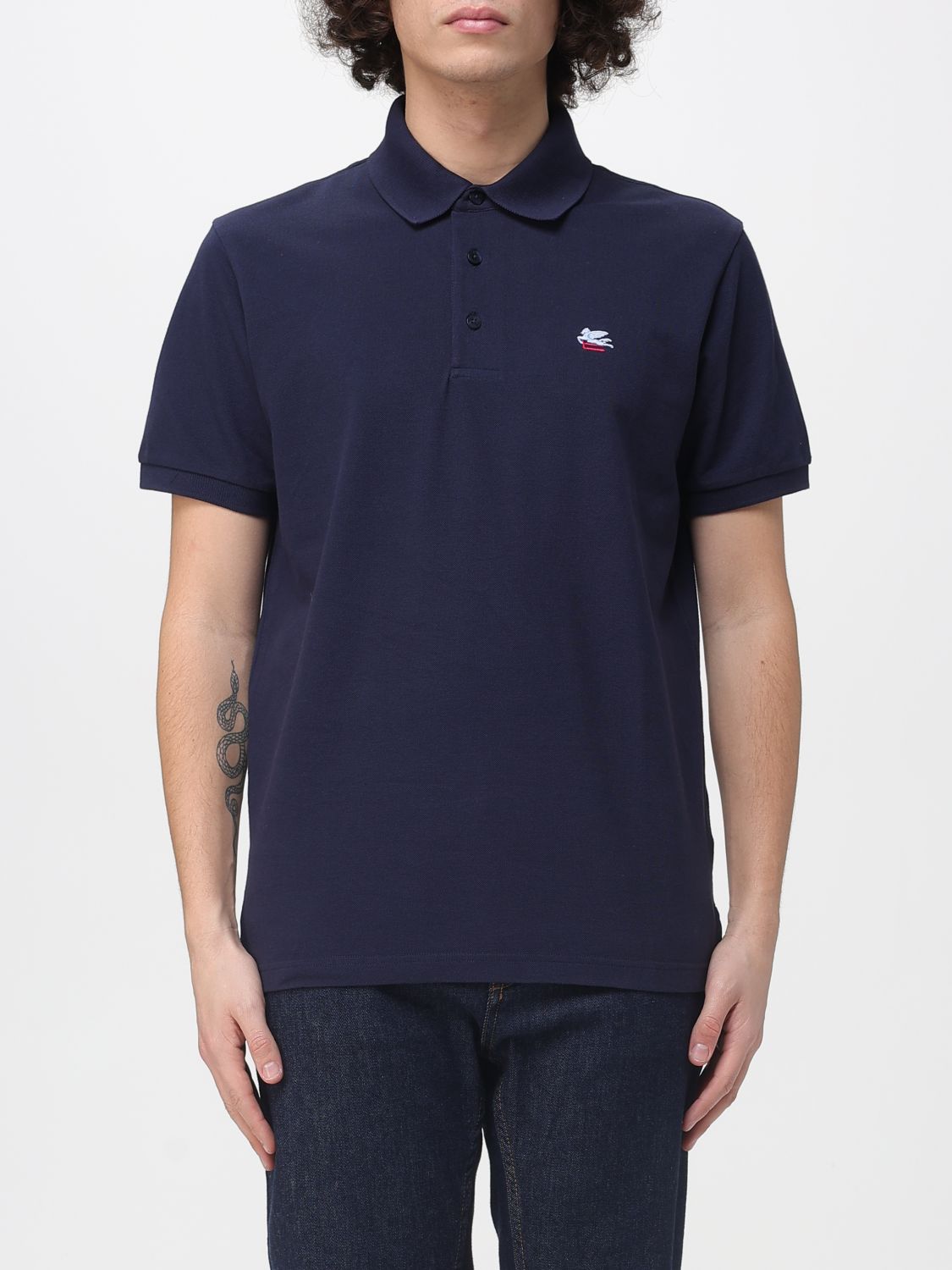 ETRO ETRO Polo Shirt Men color Blue　エトロ ポロシャツ メンズ カラー ブルー