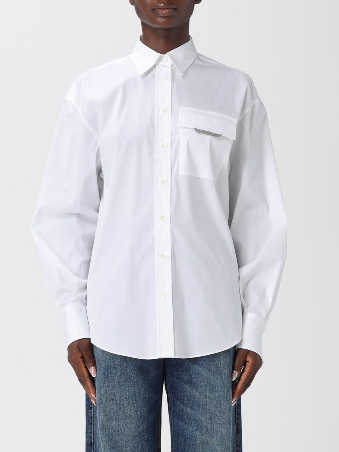 Brunello Cucinelli Monili Chain Shirt In White