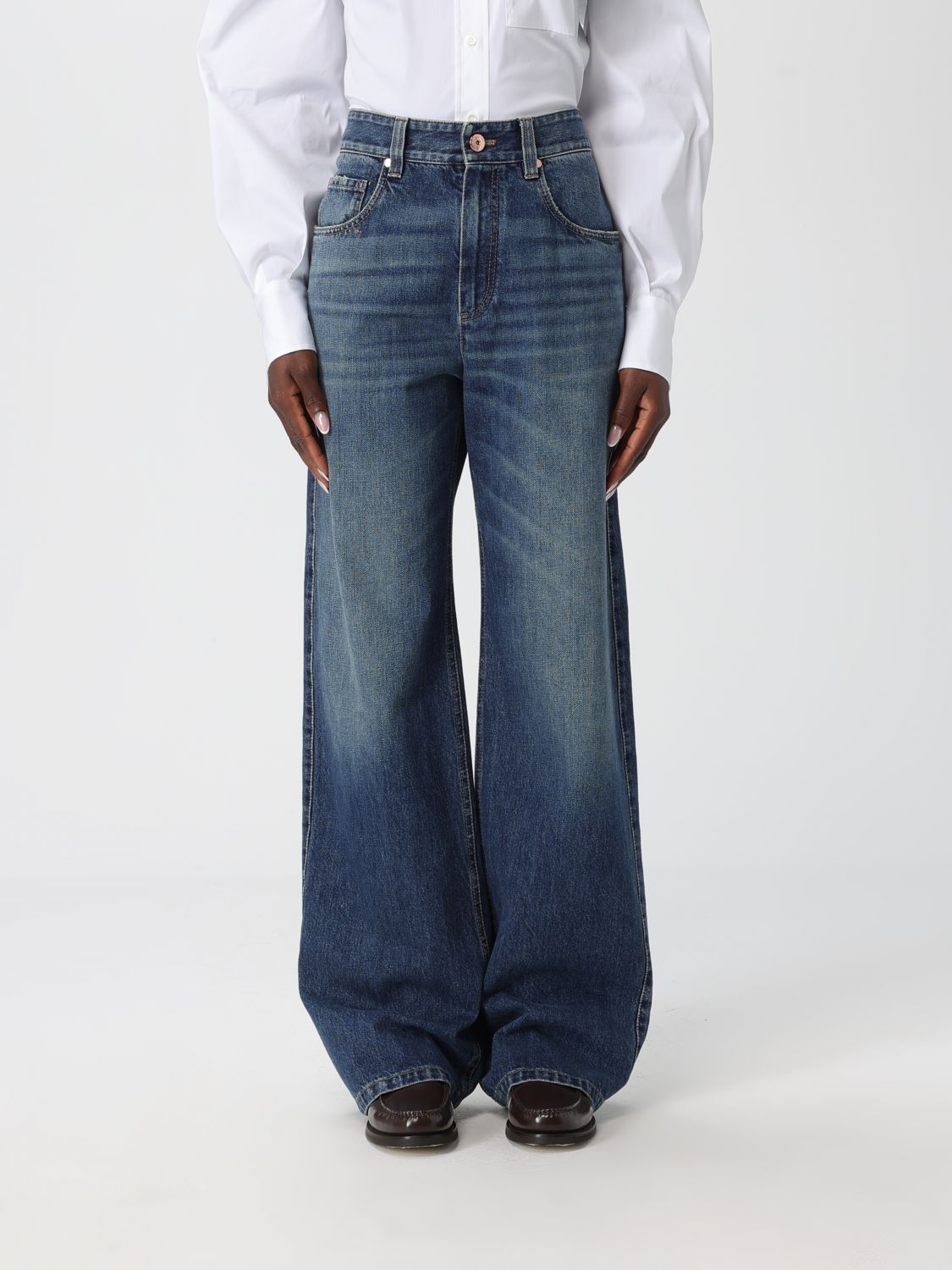 BRUNELLO CUCINELLI BRUNELLO CUCINELLI Jeans Woman color Denim　BRUNELLO CUCINELLI ジーンズ ウーマン カラー デニム