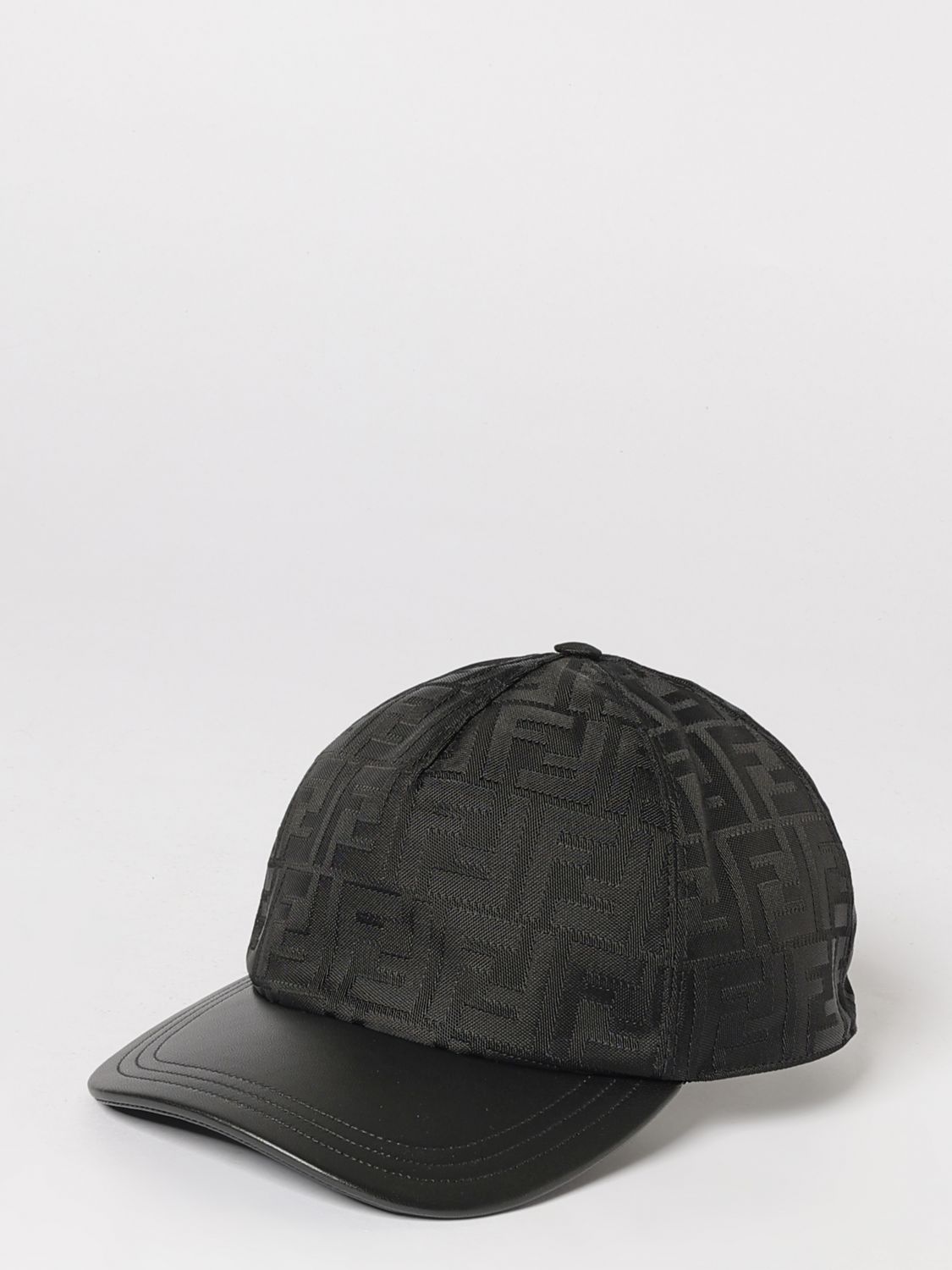 FENDI Cappello FF in nylon jacquard e pelle