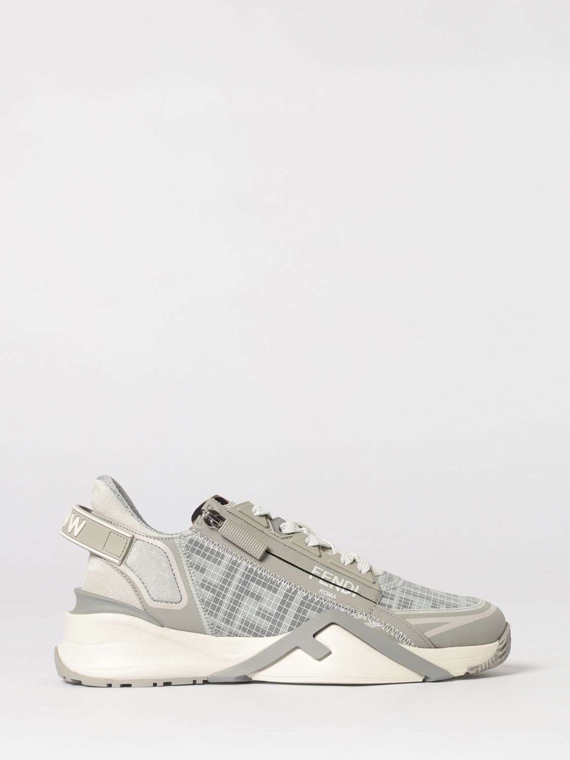 FENDI Sneakers Flow in tessuto jacquard e camoscio