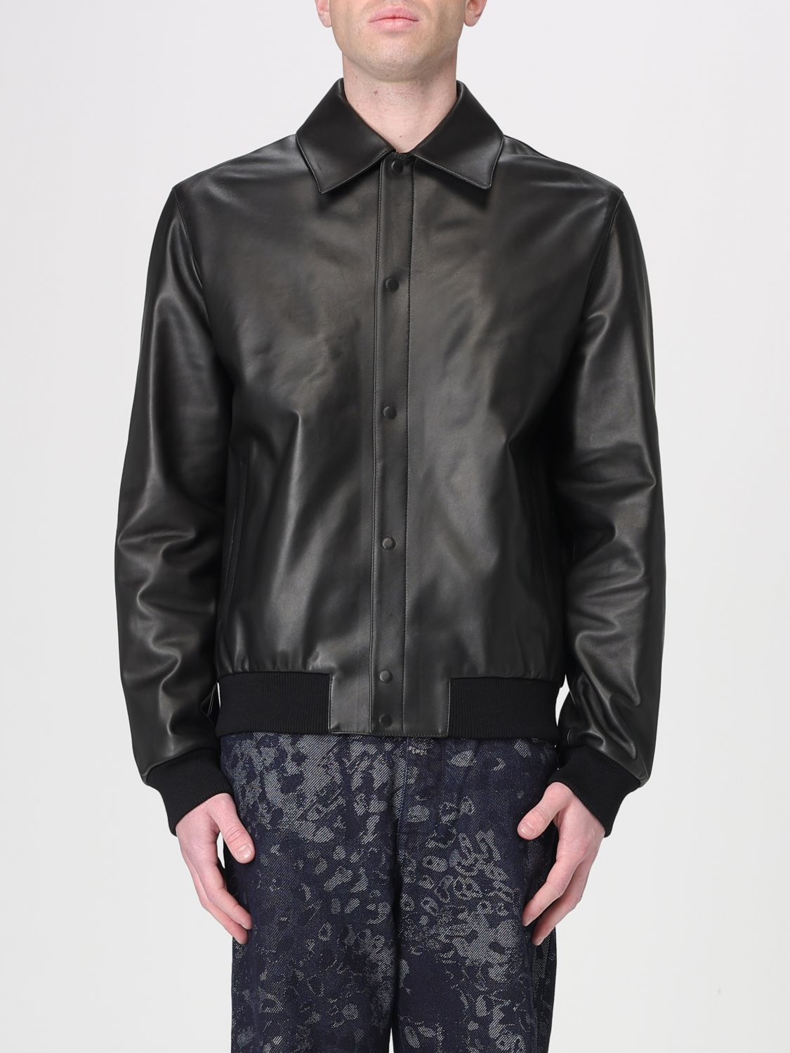 FENDI Blouson in pelle con logo