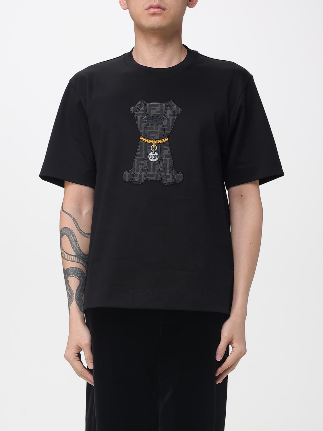 FENDI T-shirt con cagnolino FF in cotone