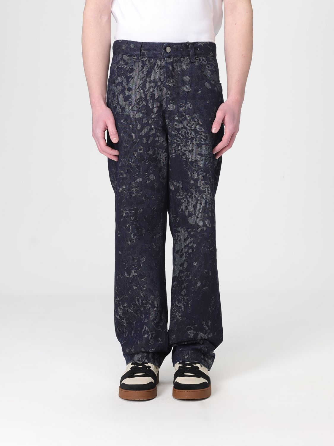 FENDI Jeans straight in denim con motivo astratto