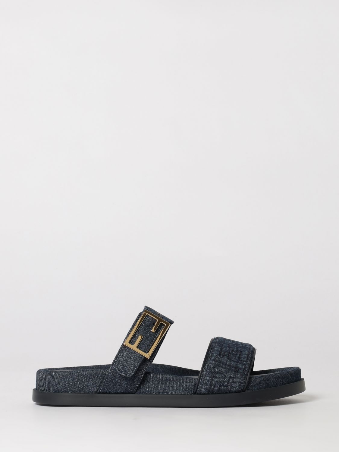 FENDI Sandalo Feel in denim con monogram FF jacquard