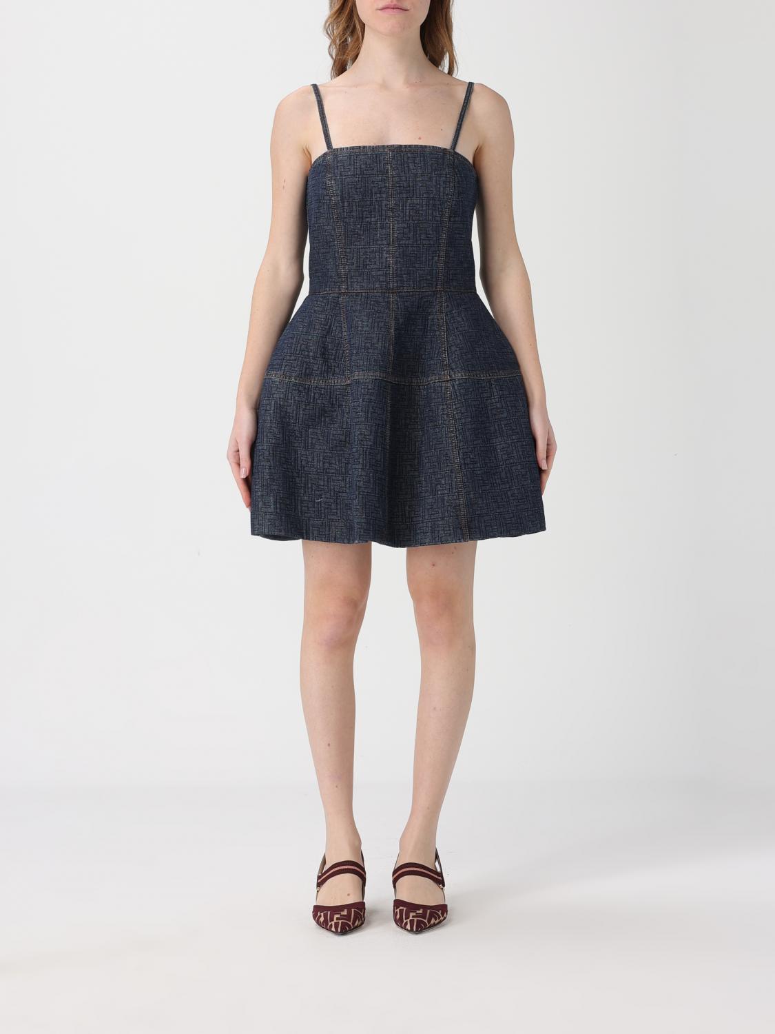 FENDI Abito in denim con motivo FF