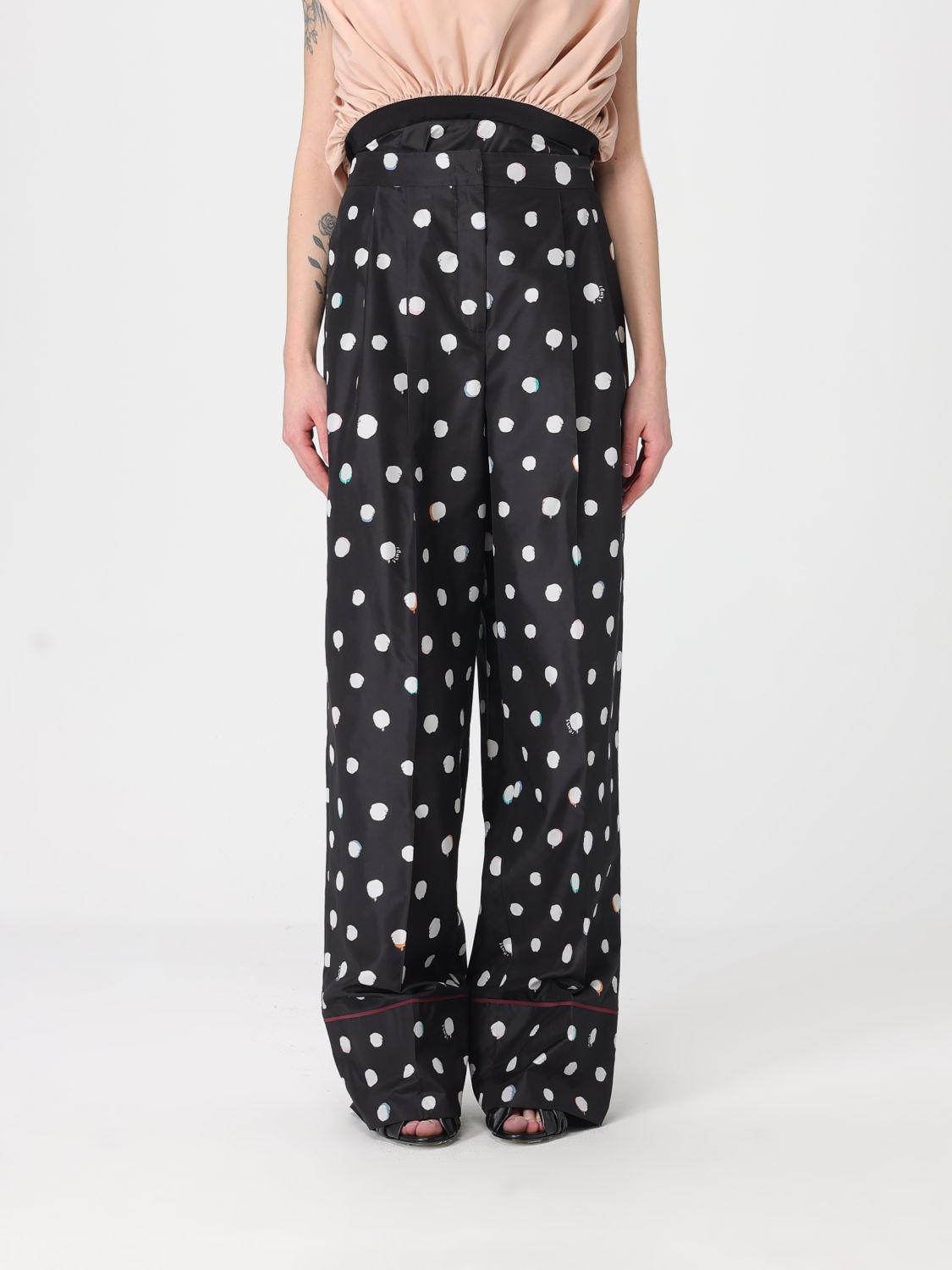 FENDI Pantaloni in seta a pois