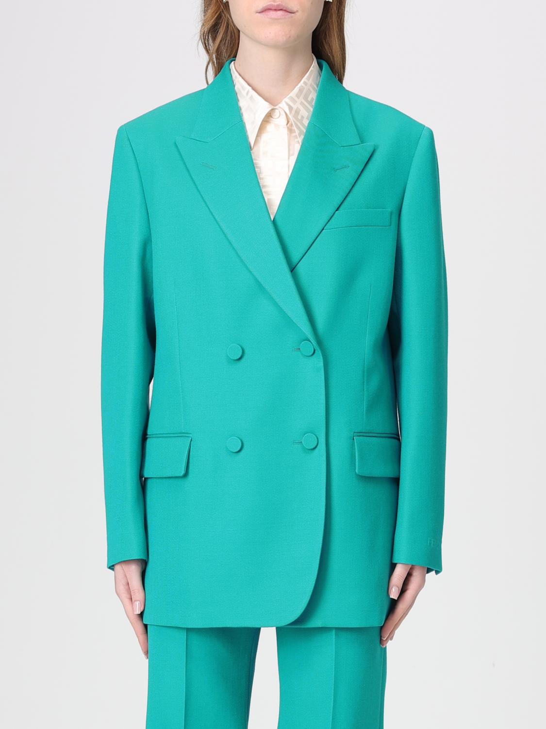 FENDI Blazer doppiopetto in lana grain de poudre