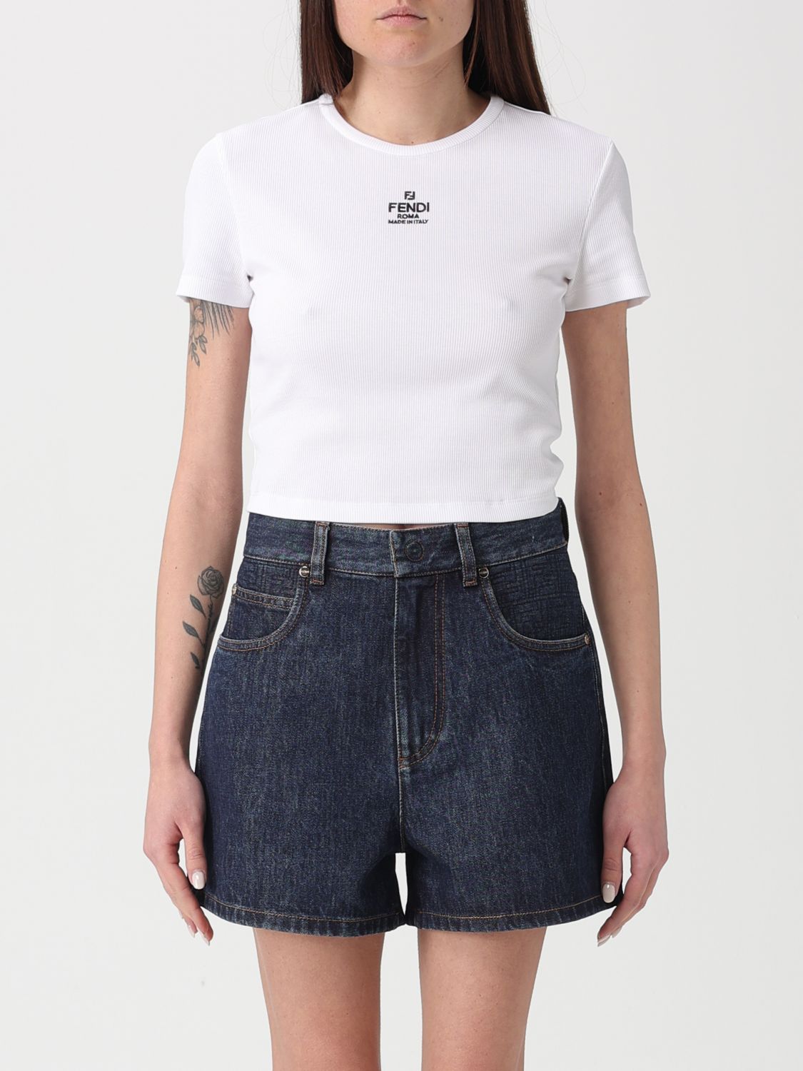 Fendi Γυναικών Άσπρο T-Shirt Woman Color