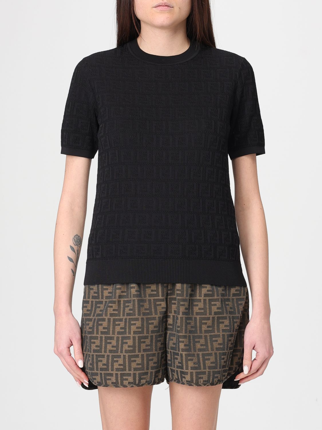 Fendi T-shirt Woman In Black
