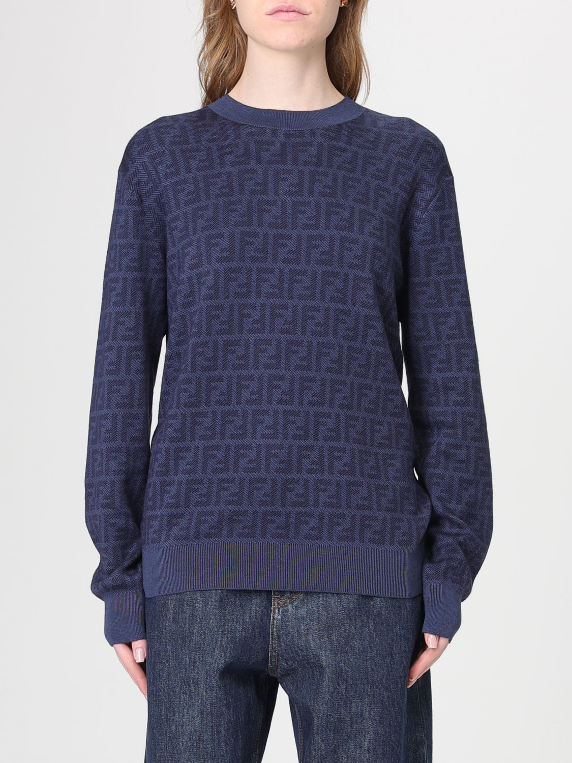 FENDI Maglia di lana e seta FF