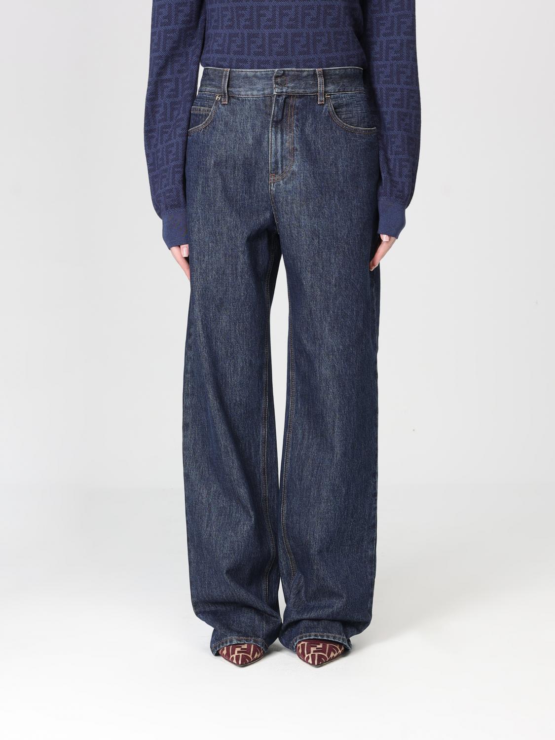 FENDI Jeans wide-leg in denim