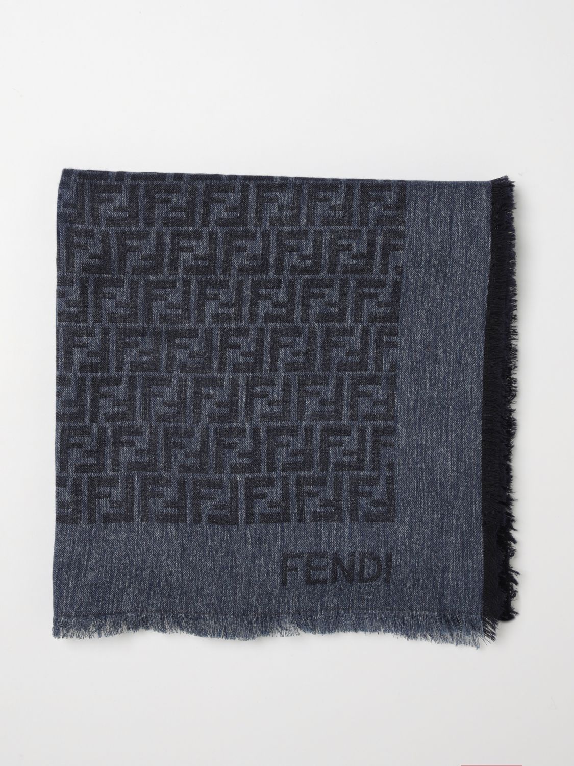 FENDI Scialle FF in misto cotone e lana jacquard