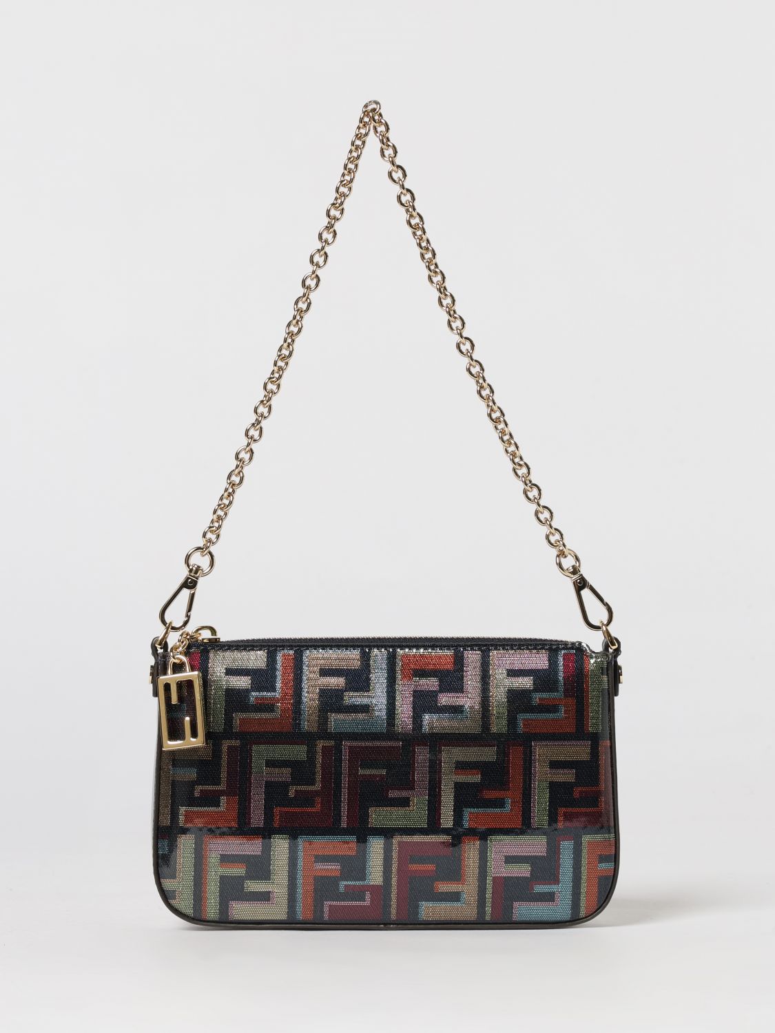 FENDI Pouch Baguette in cotone spalmato