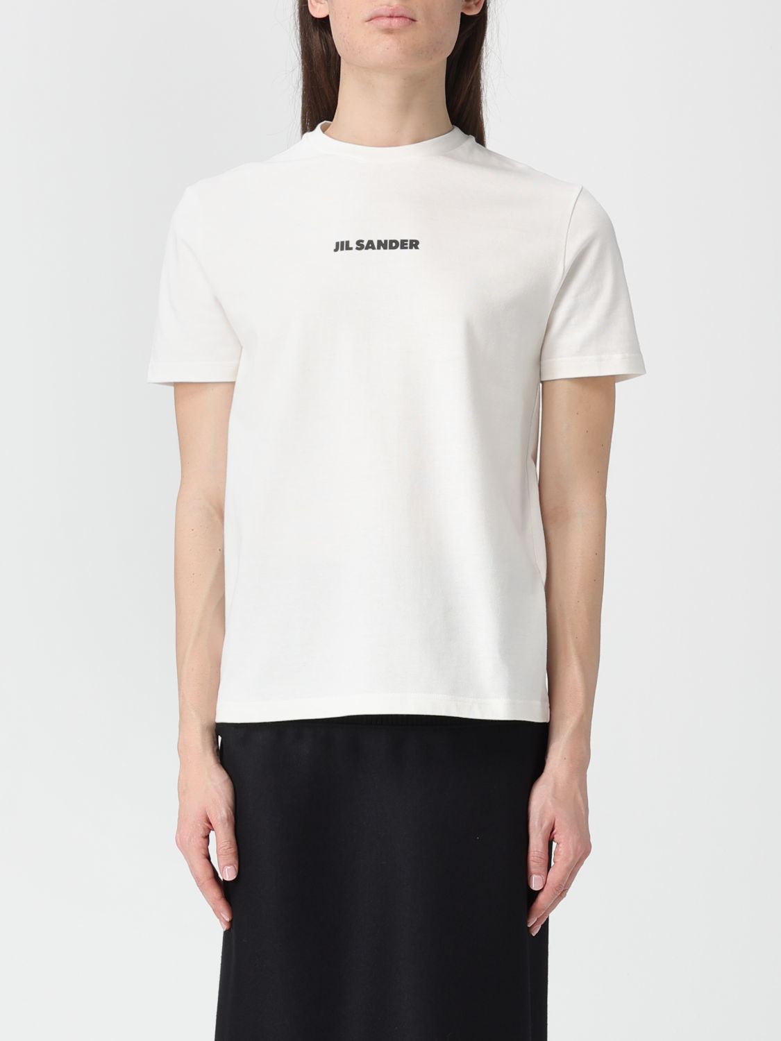 Jil Sander Crewneck Short Sleeves Classic Logo Print T-shirt Clothing In White