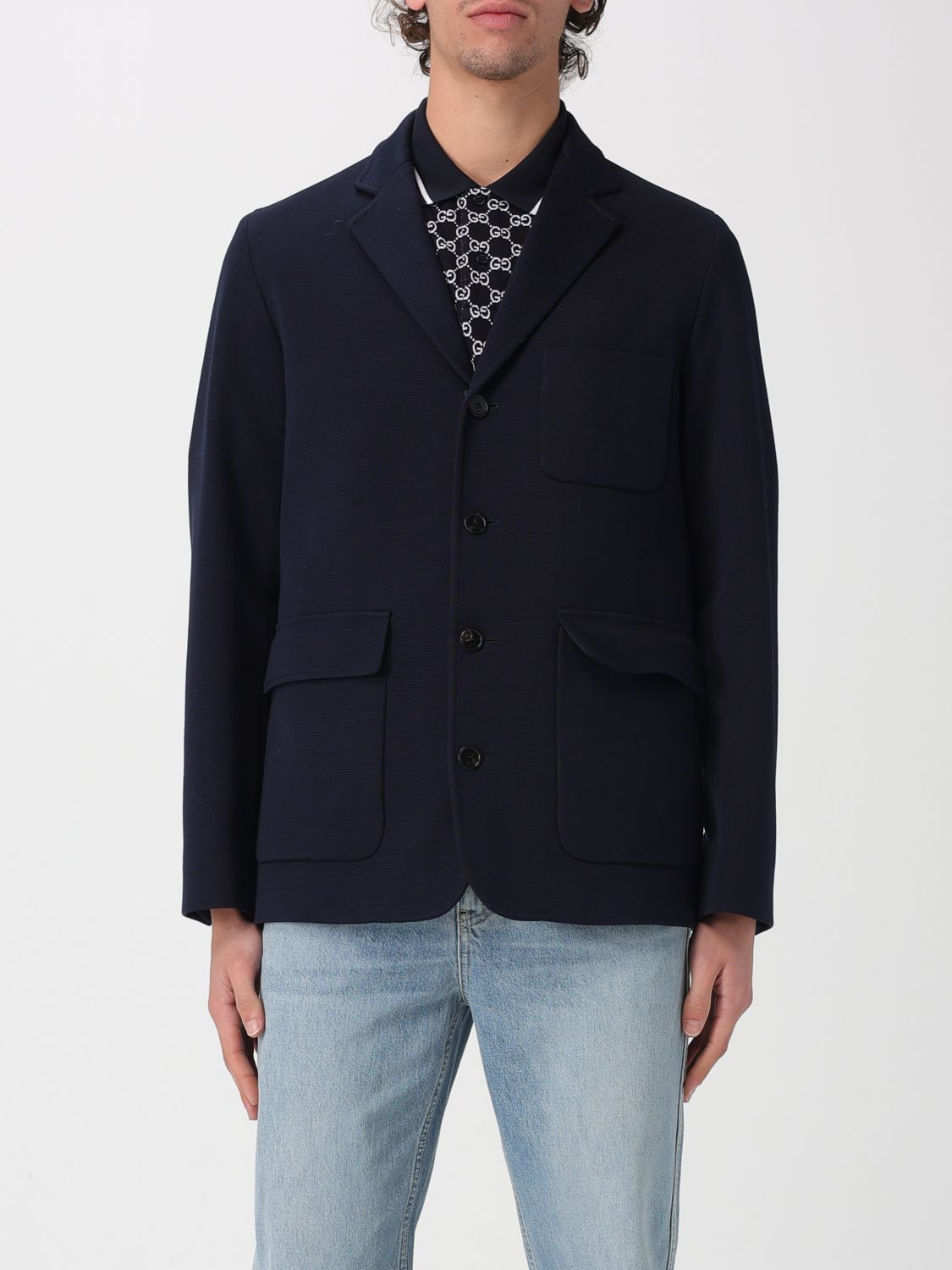 GUCCI Blazer monopetto in jersey di cotone