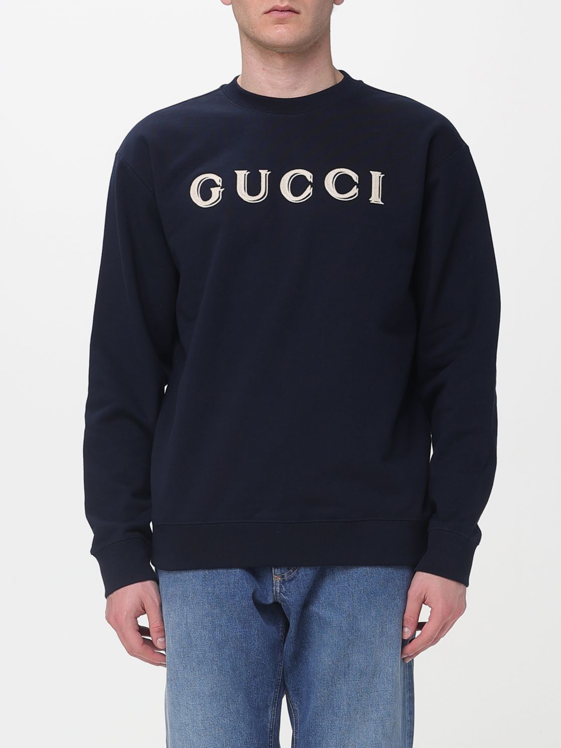 GUCCI GUCCI Sweatshirt Men color Navy　GUCCI スウェットシャツ メンズ カラー ネイビー