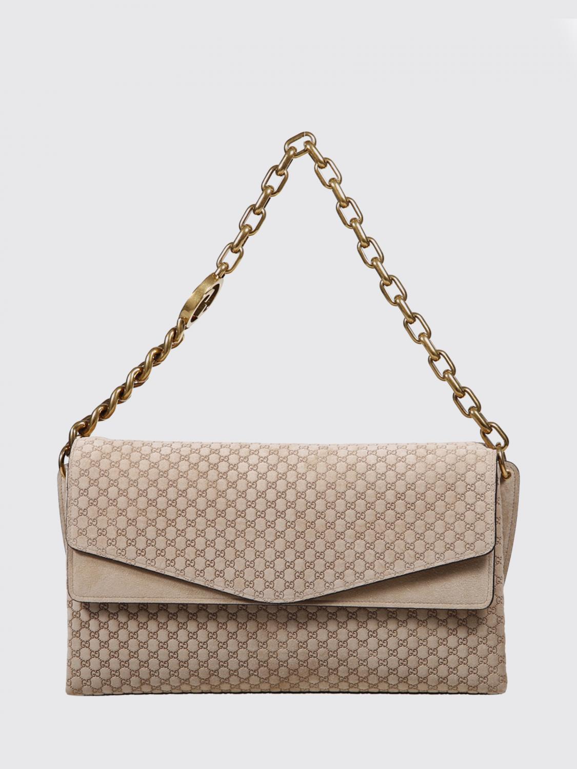 Gucci Large Chain Shoulder Bag In Brown