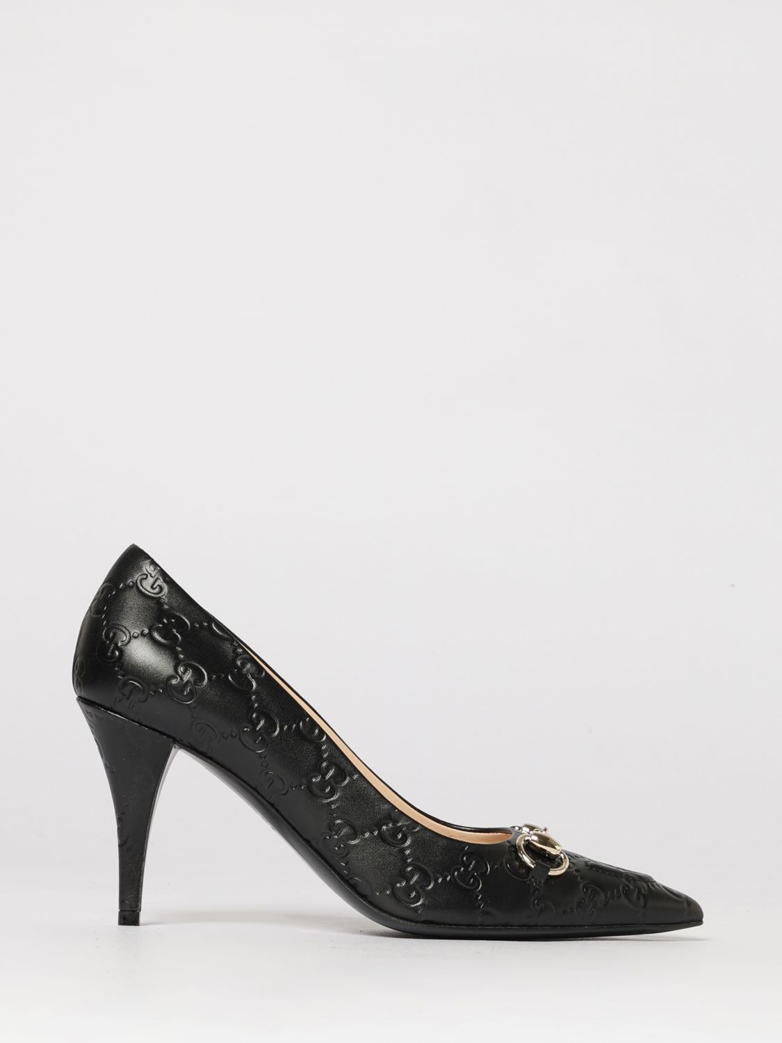 GUCCI Décolleté Erin in pelle con monogram GG