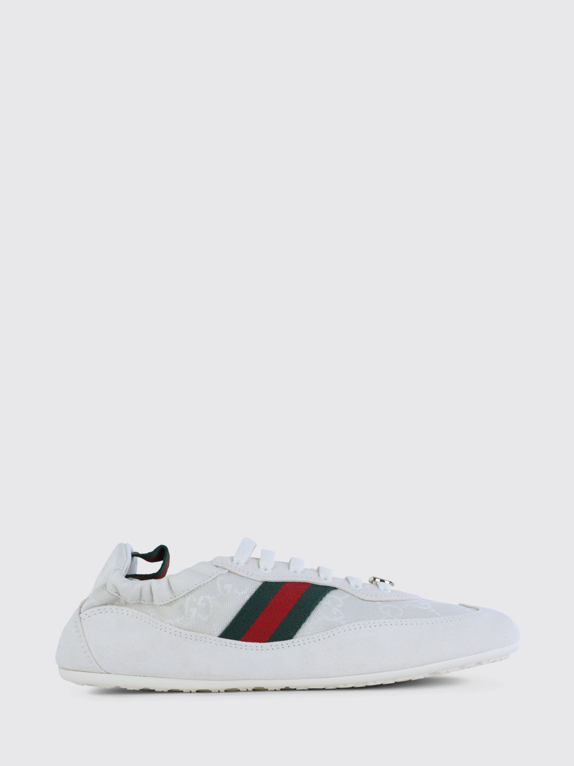 GUCCI Sneakers Shift in canvas con monogram GG jacquard e camoscio