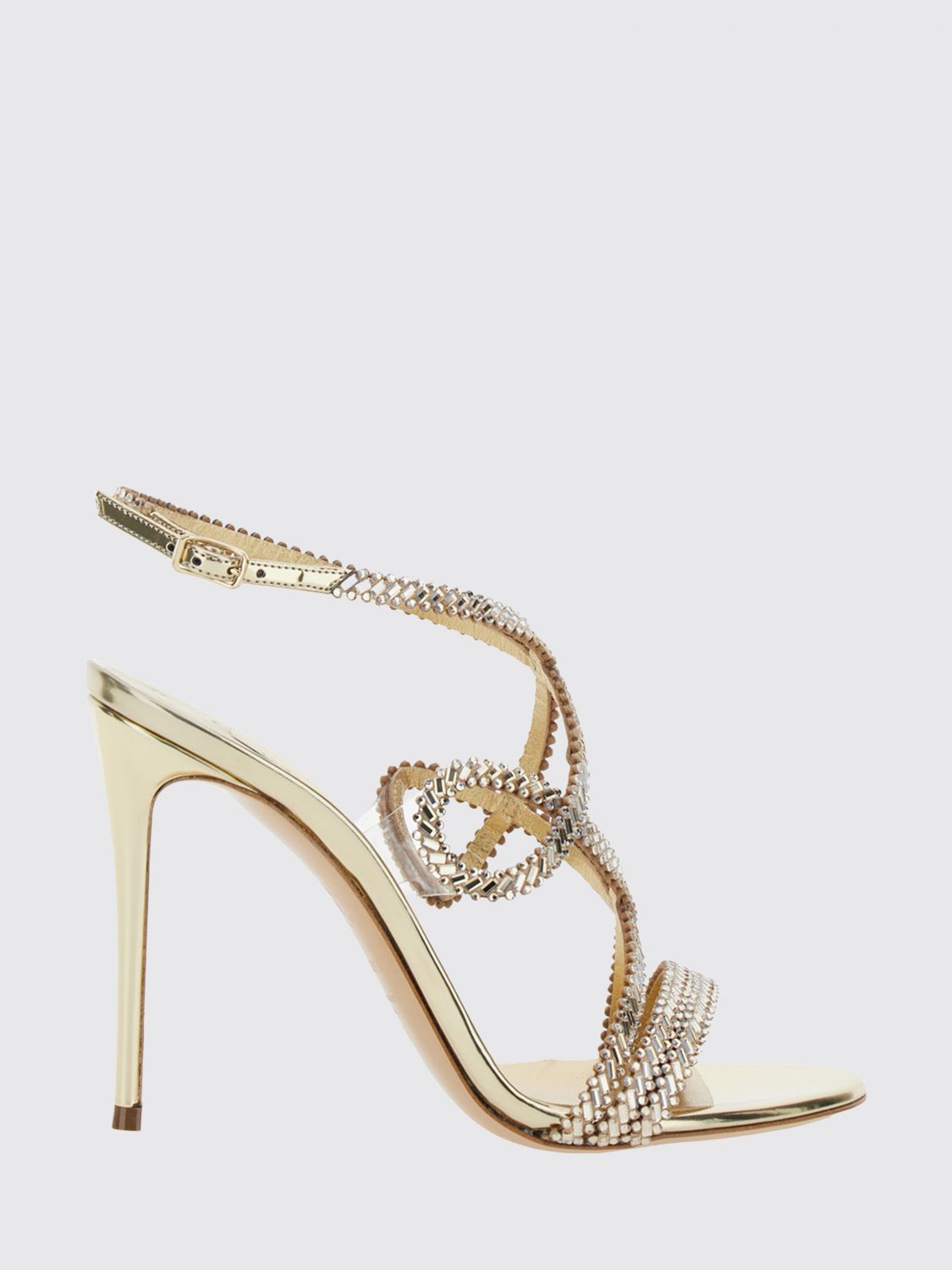 CASADEI Sandalo Julia Josephine in vernice laminata con strass