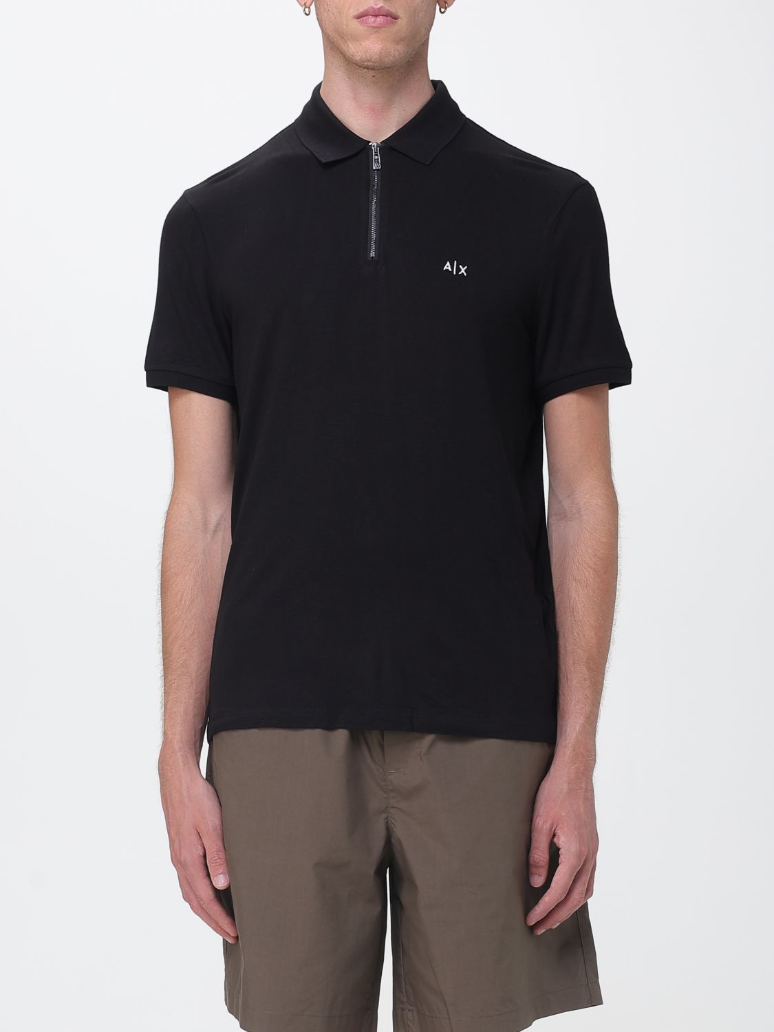 ARMANI EXCHANGE Polo in Jersey con zip e logo