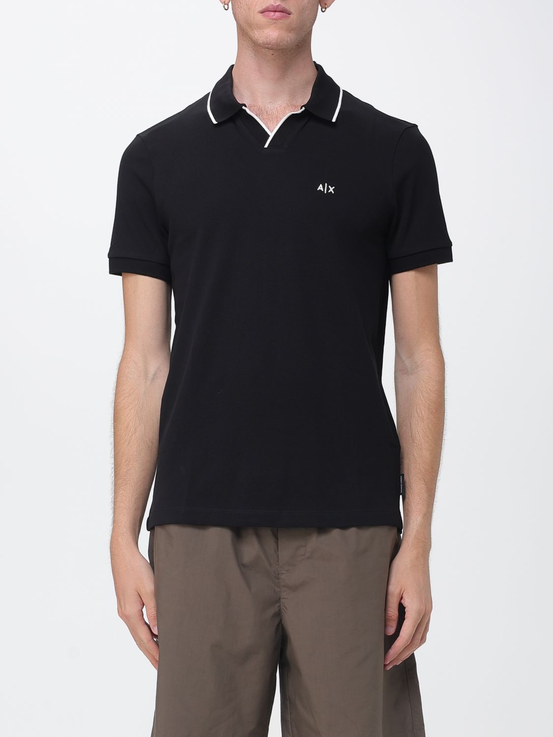 ARMANI EXCHANGE Polo in cotone piquet con logo e contrasti