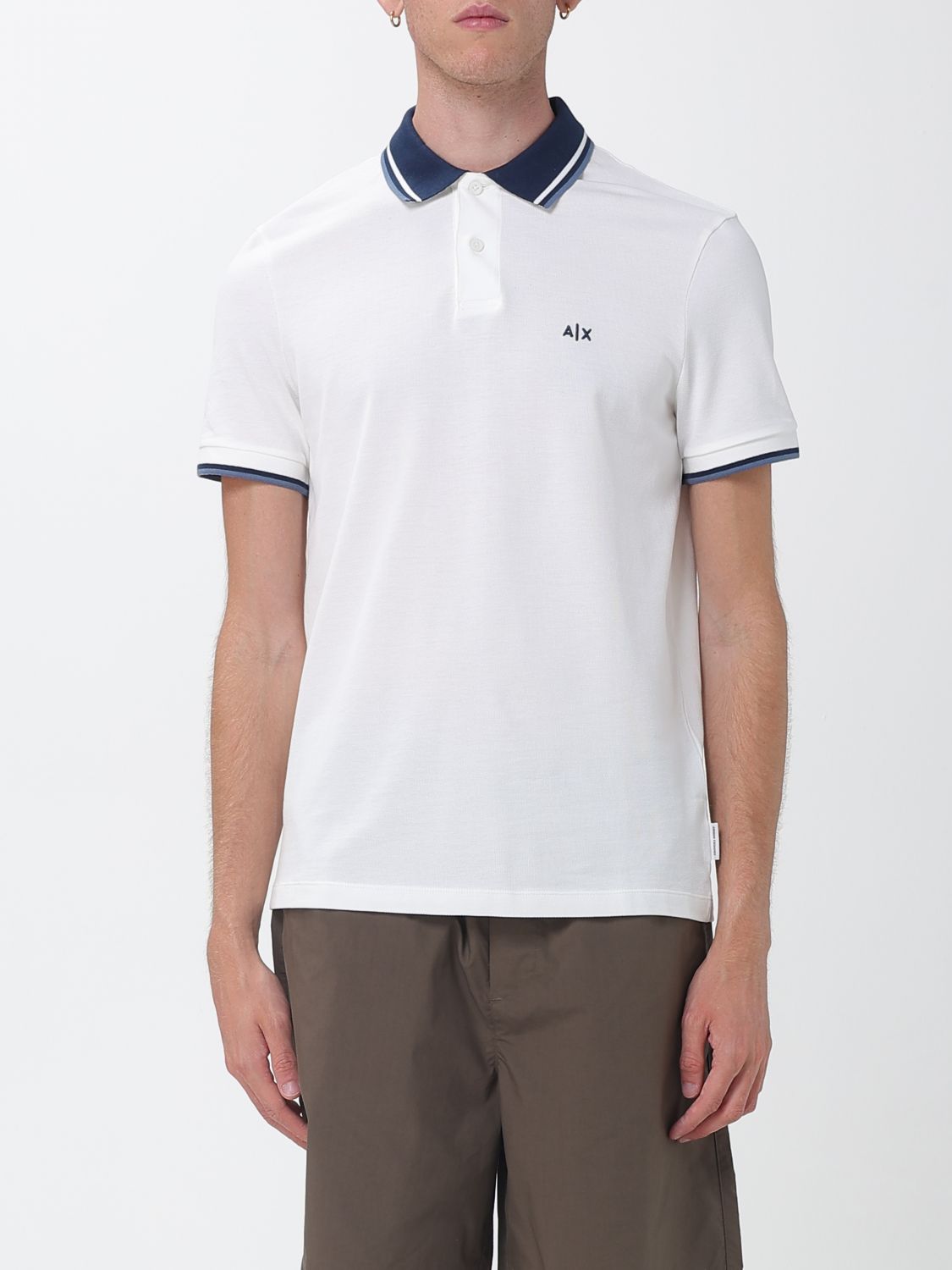 ARMANI EXCHANGE Polo in cotone piquet con logo e contrasti