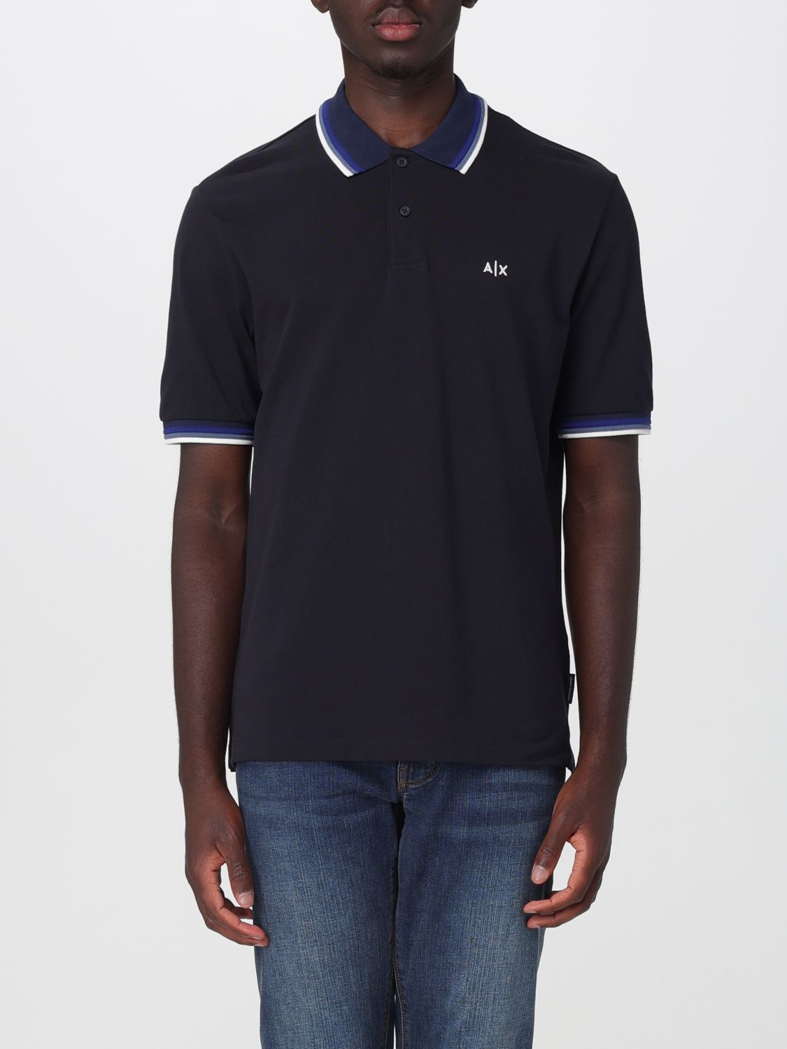 ARMANI EXCHANGE Polo in cotone Piquet con logo e contrasti