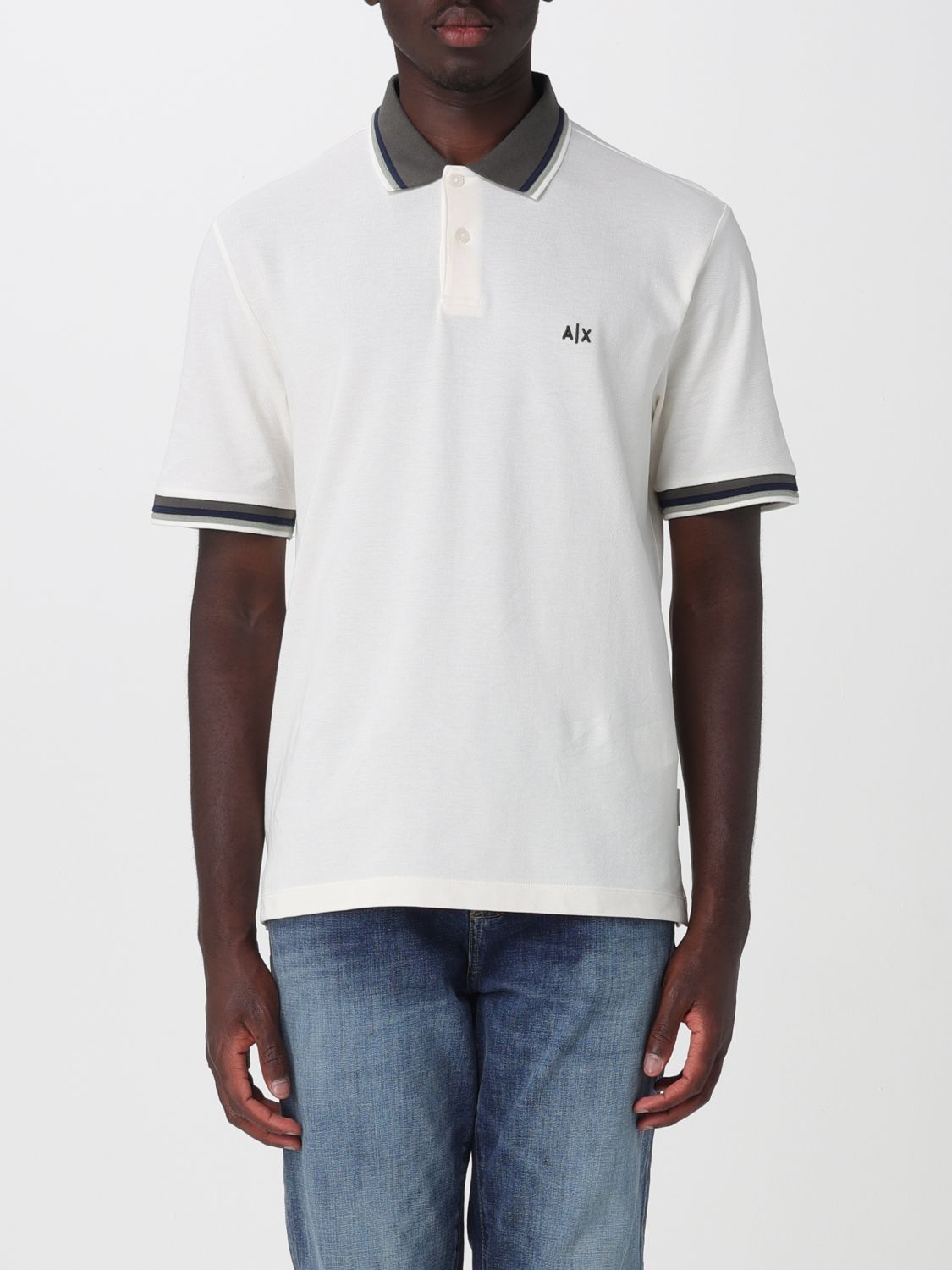 ARMANI EXCHANGE Polo in cotone Piquet con logo e contrasti