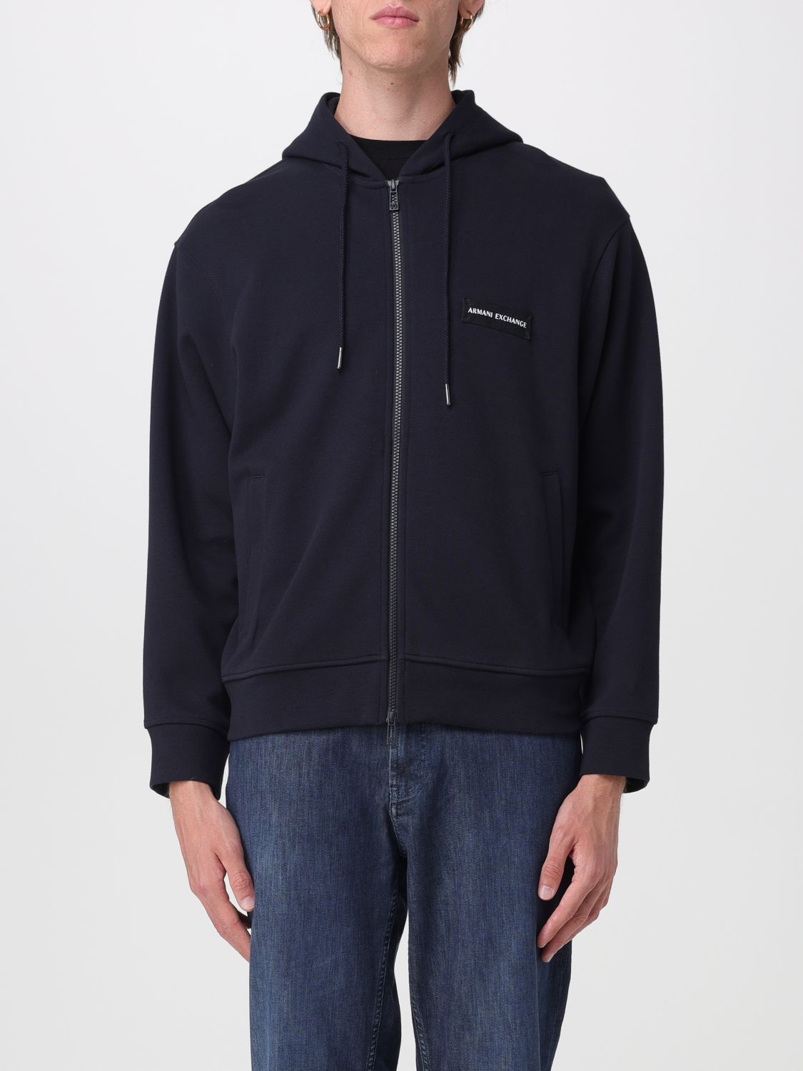 ARMANI EXCHANGE Felpa con cappuccio in misto cotone