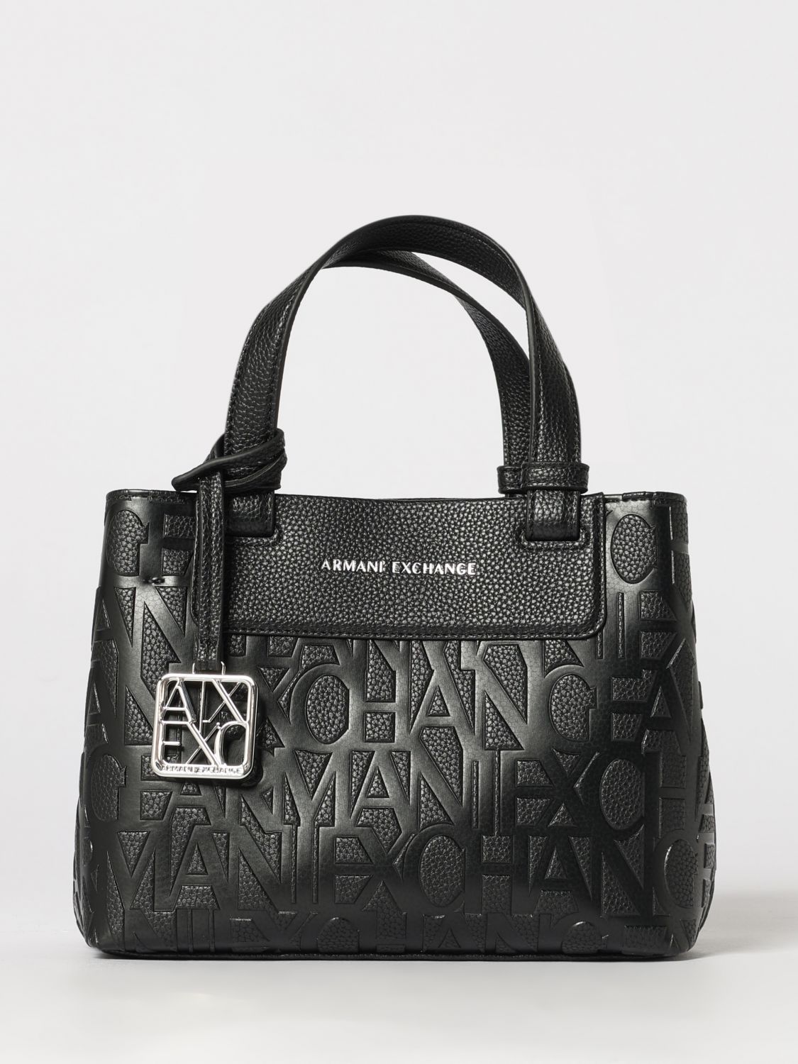 ARMANI EXCHANGE Borsa in pelle sintetica a grana con logo impresso