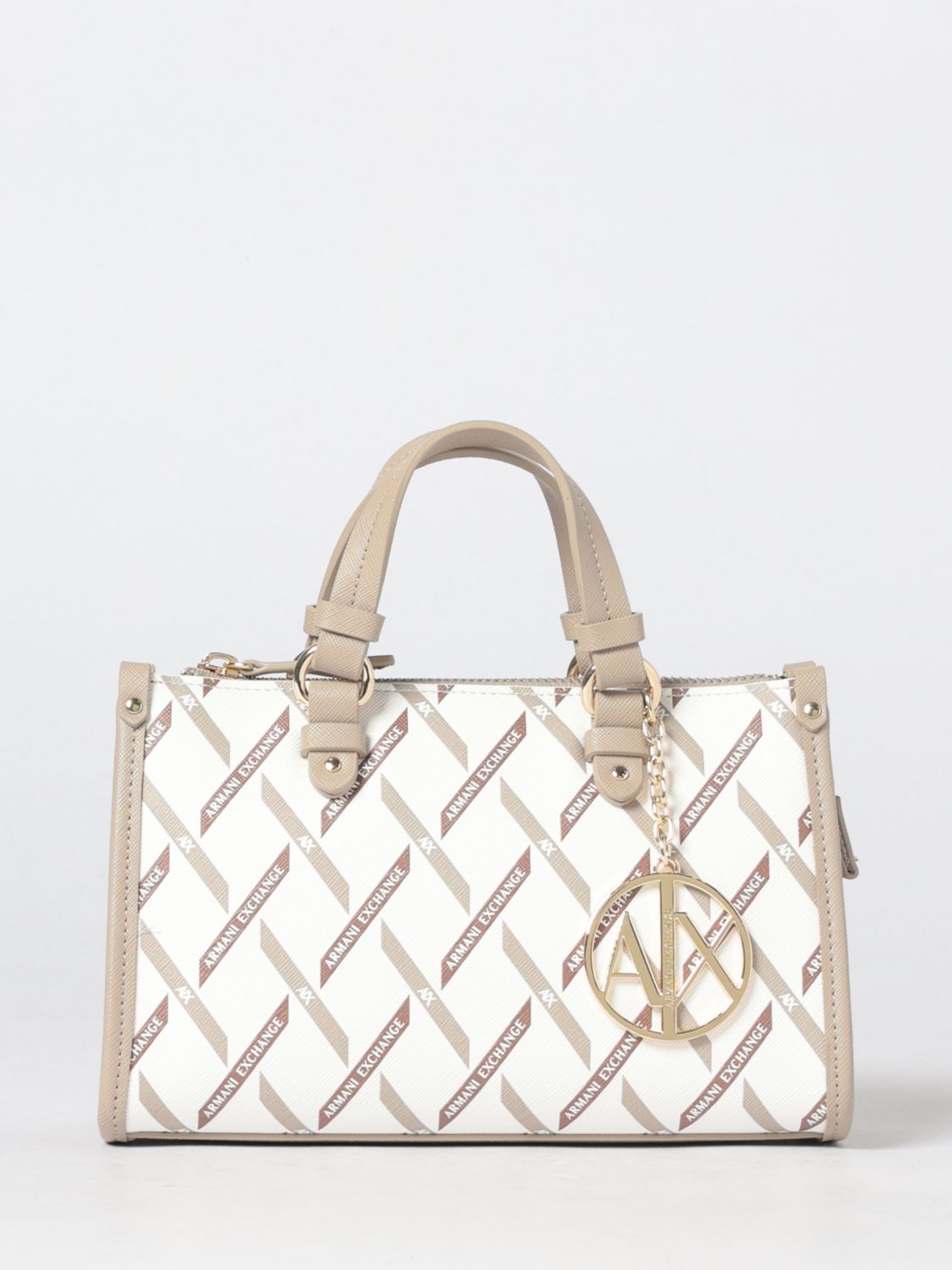 ARMANI EXCHANGE Borsa in pelle sintetica con logo stampato all over