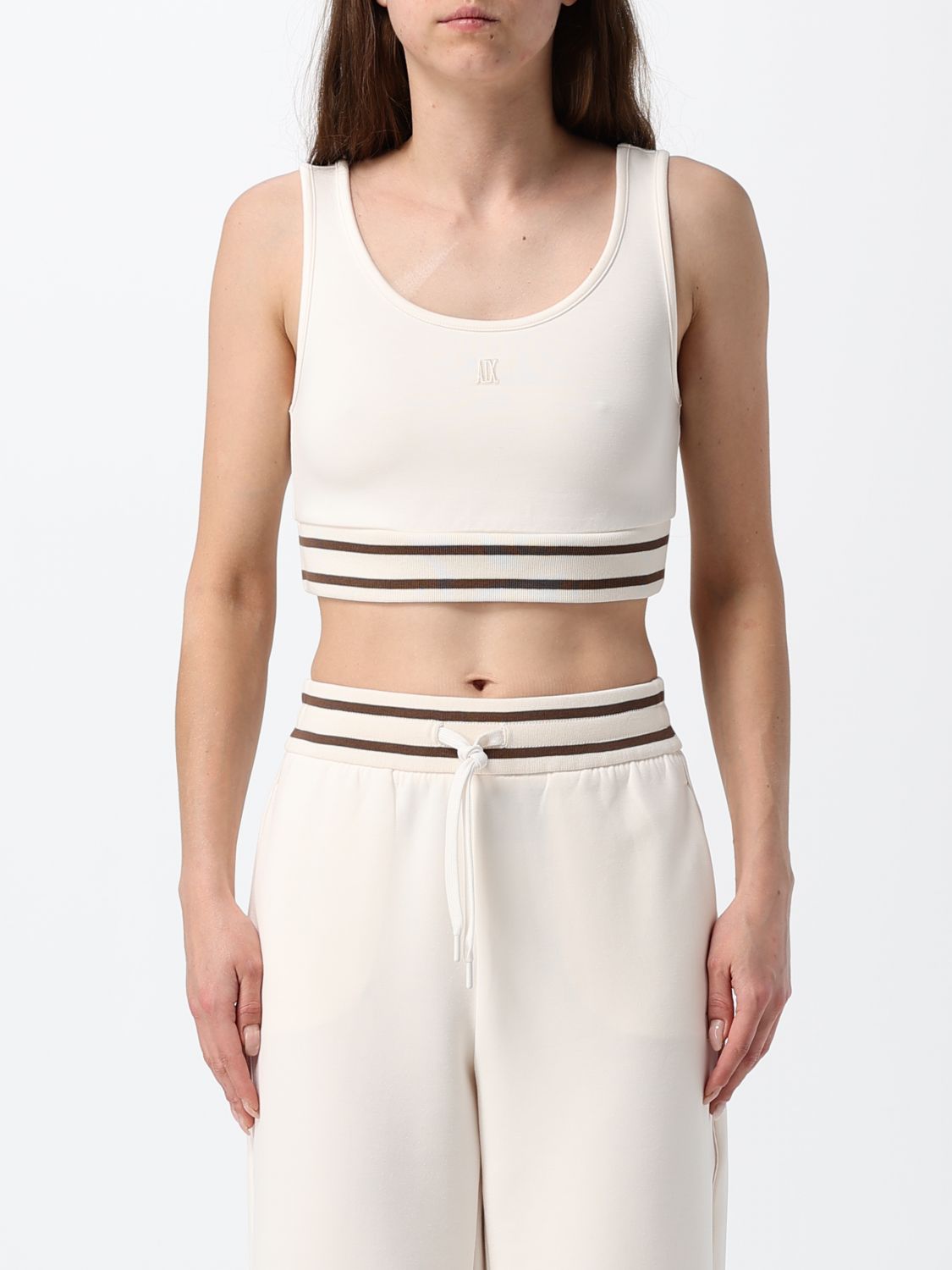 ARMANI EXCHANGE Top Crop in misto viscosa