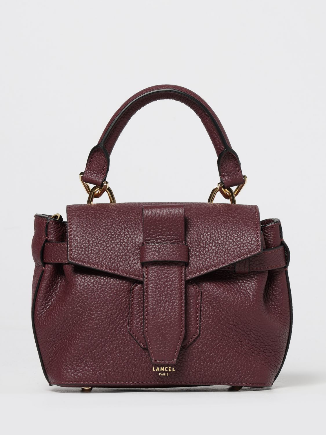 Lancel Leather Top-handle Shoulder Bag In Burgundy