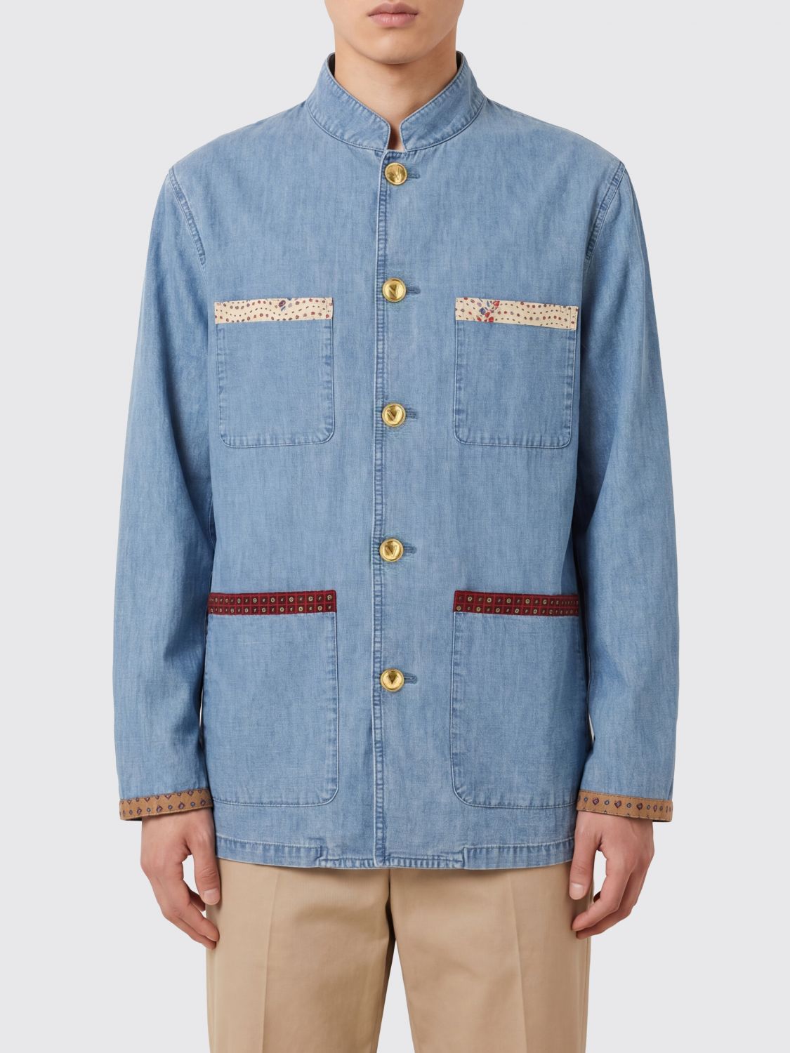 Valentino Giacca camicia di jeans con dettagli a contrasto