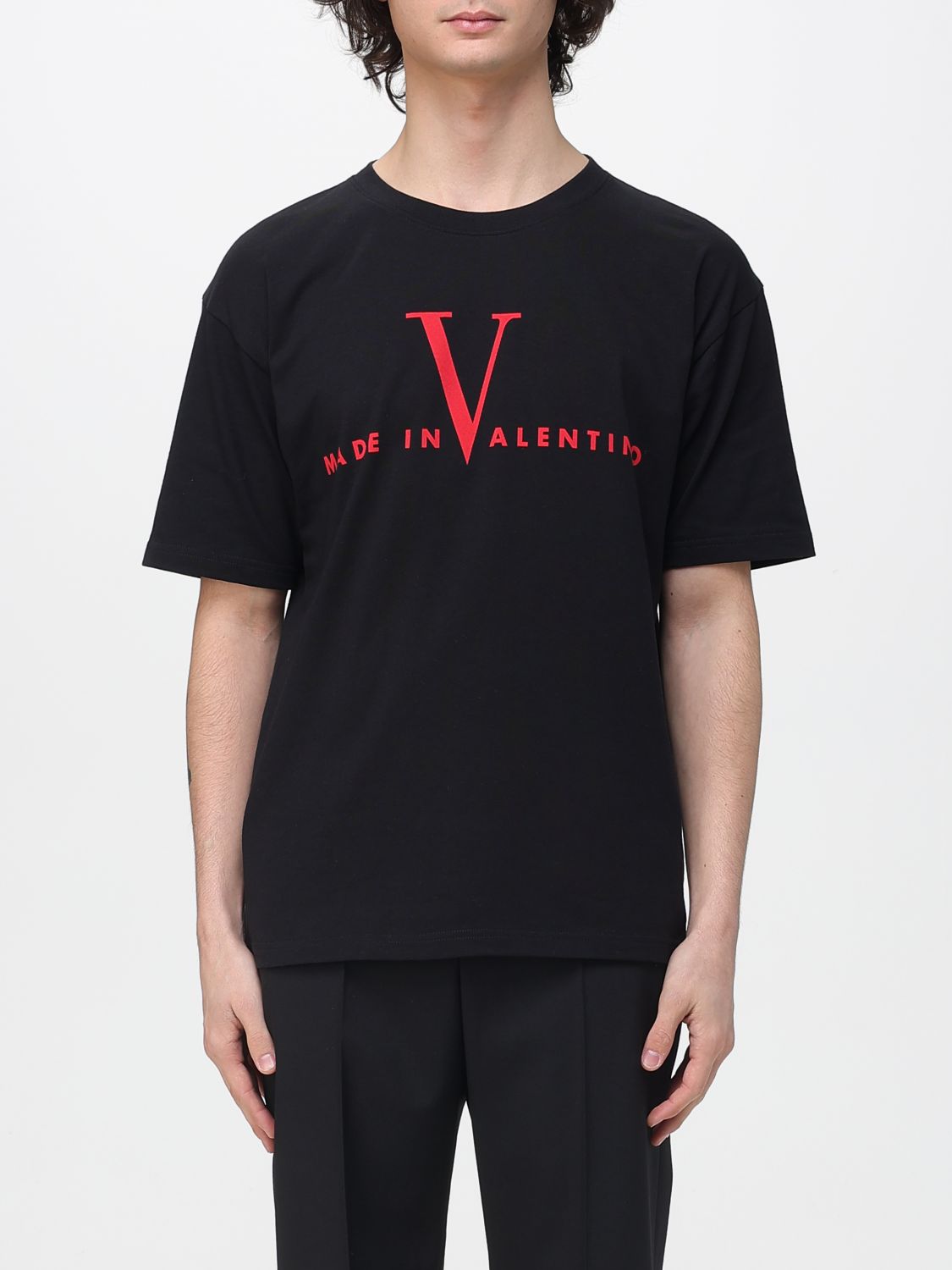 Valentino Herren Schwarz T-Shirt Men Color