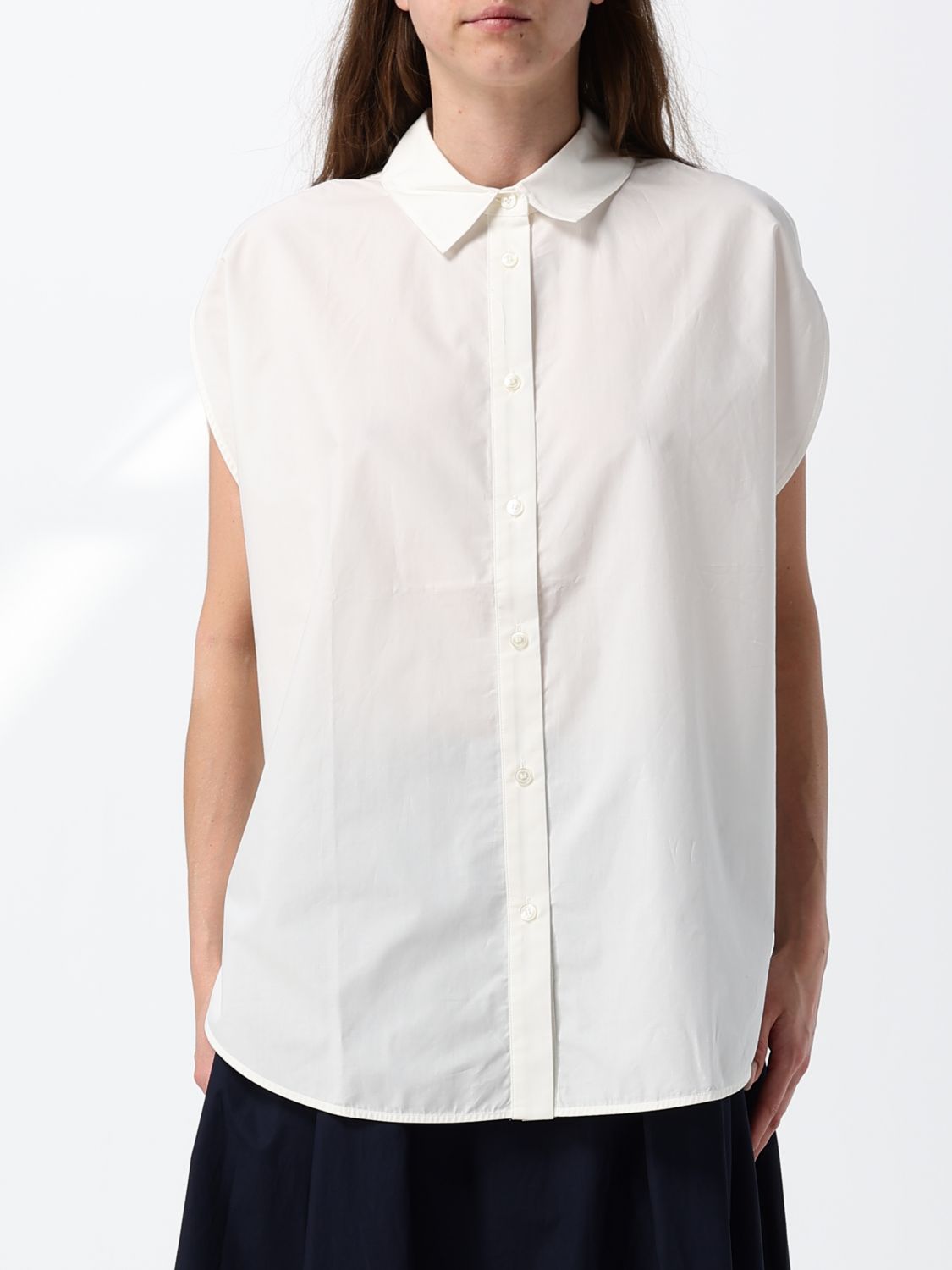 WOOLRICH Camicia smanicata in popeline di cotone