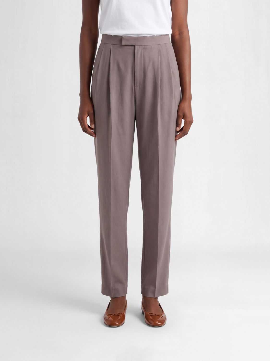 SAINT LAURENT Pantaloni sartoriali in seta