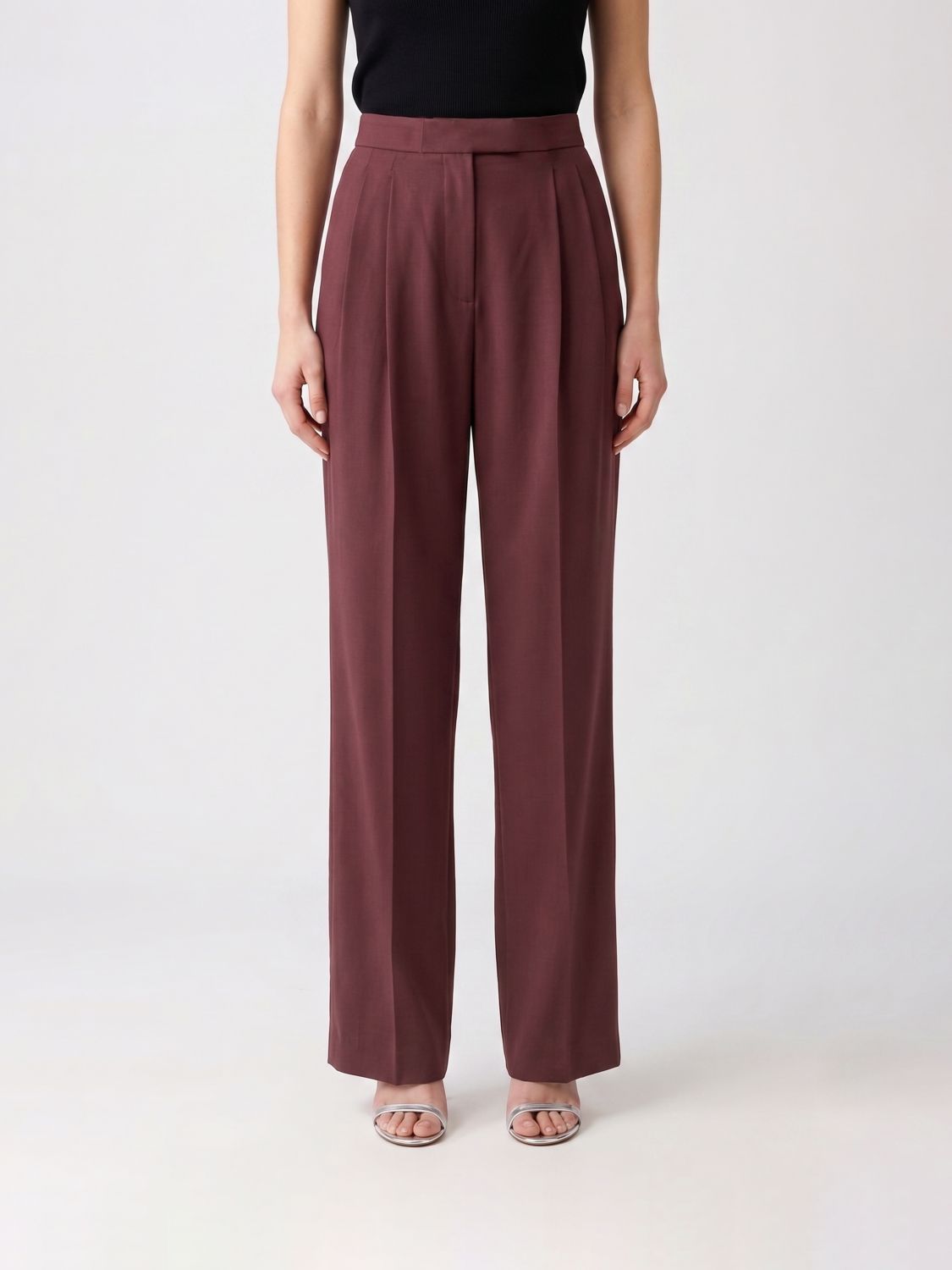 SAINT LAURENT Pantaloni sartoriali in seta