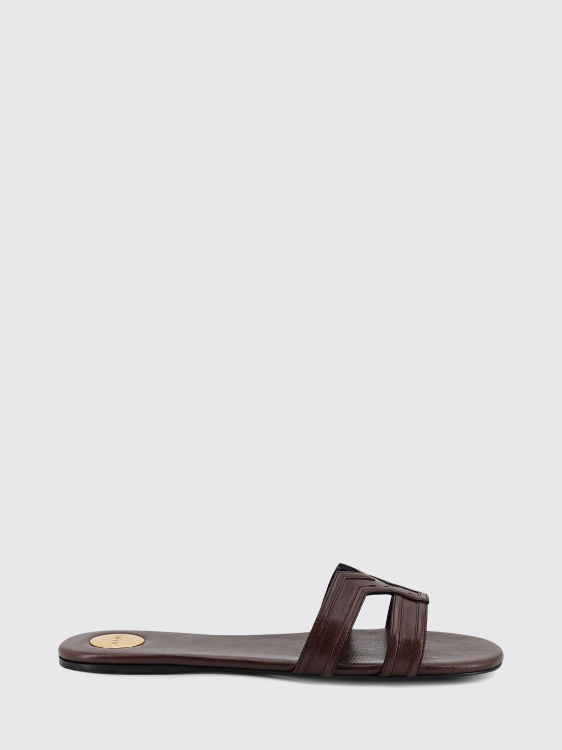SAINT LAURENT Slippers Mabrouka in pelle conciata al vegetale