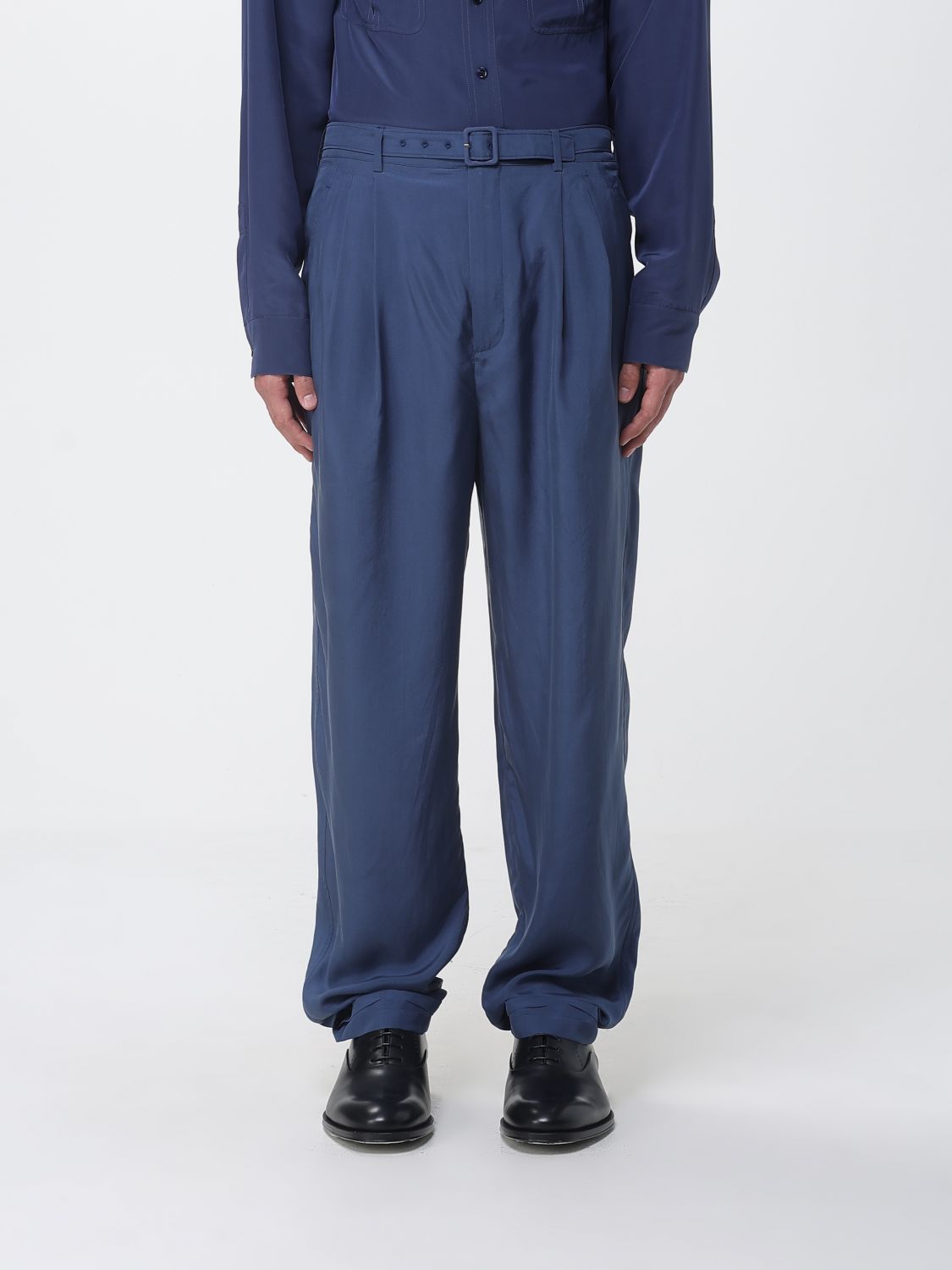 SAINT LAURENT Pantaloni a gamba larga in seta