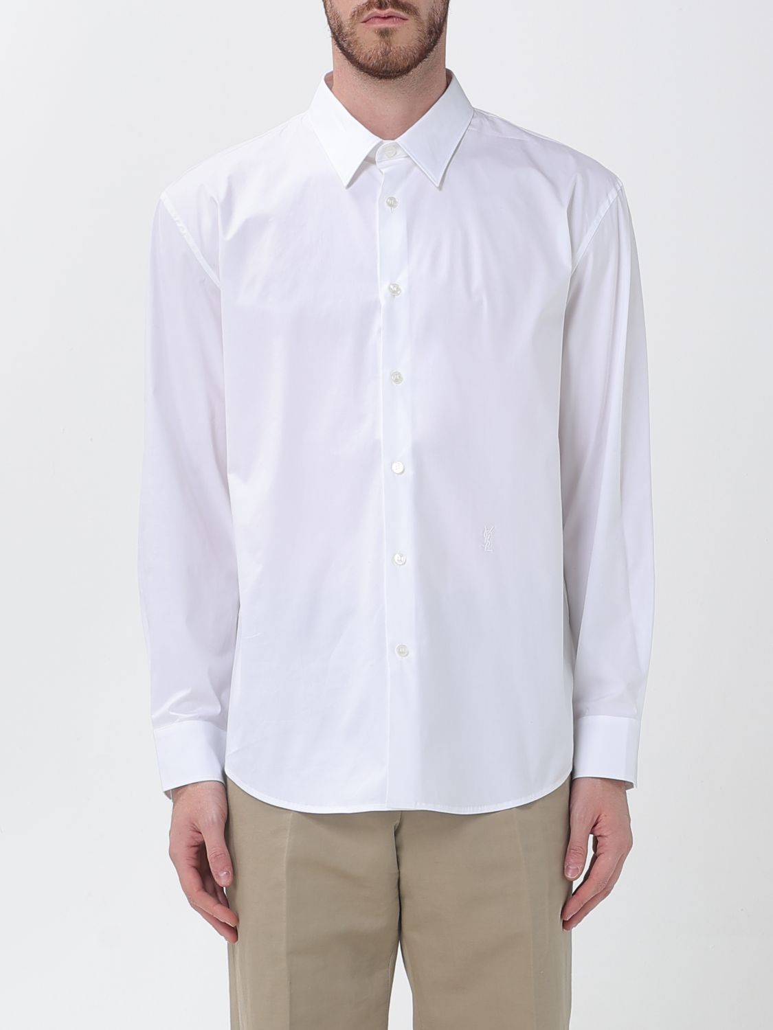 SAINT LAURENT Camicia classica in popeline di cotone