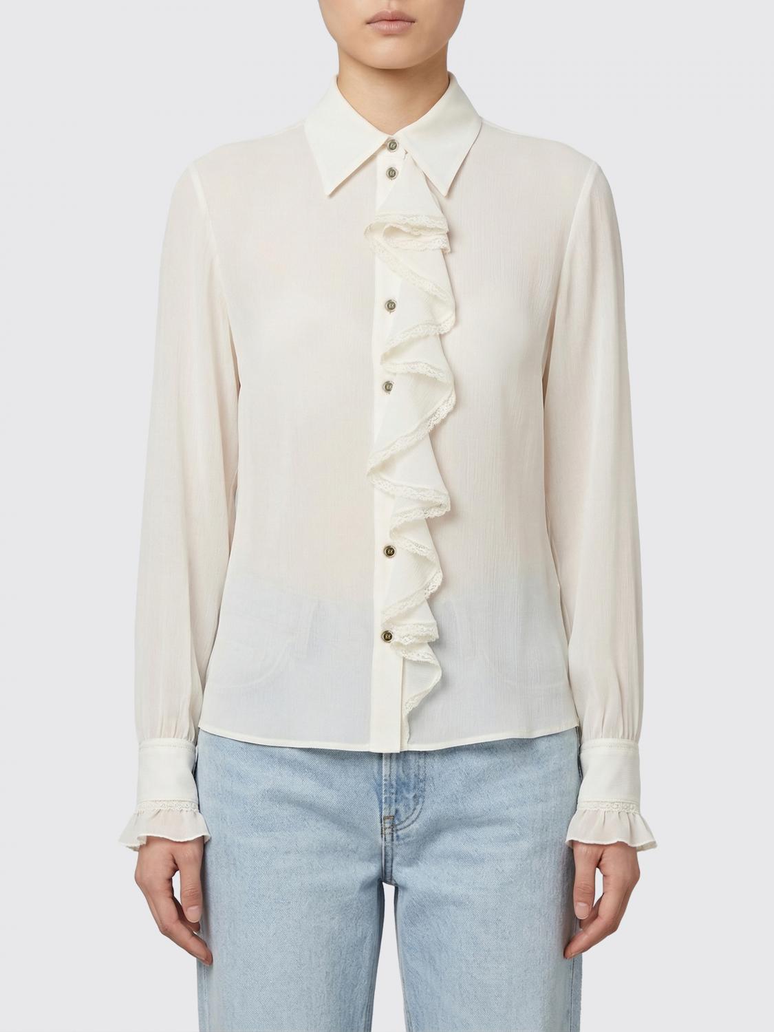 Camicia in seta con rouches Alberta Ferretti