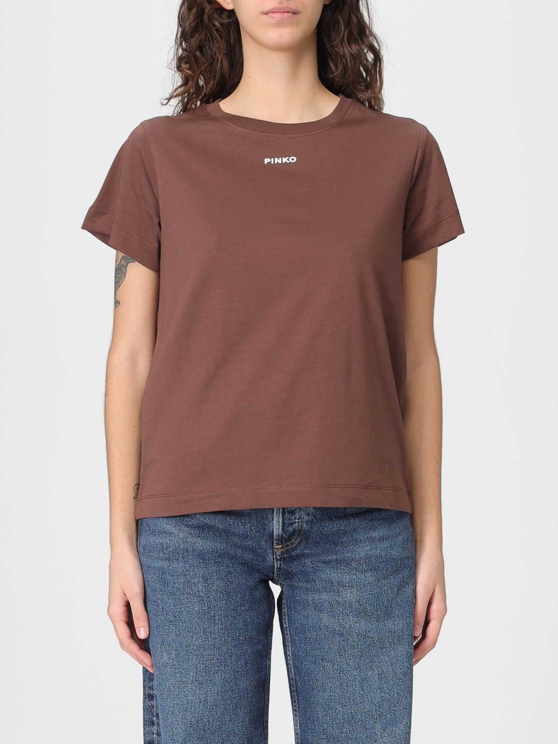 Pinko T-shirt Woman Color Brown