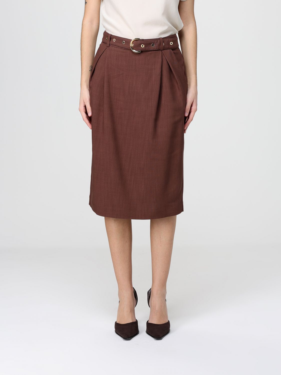 Gonna midi Edwina Pinko in misto viscosa