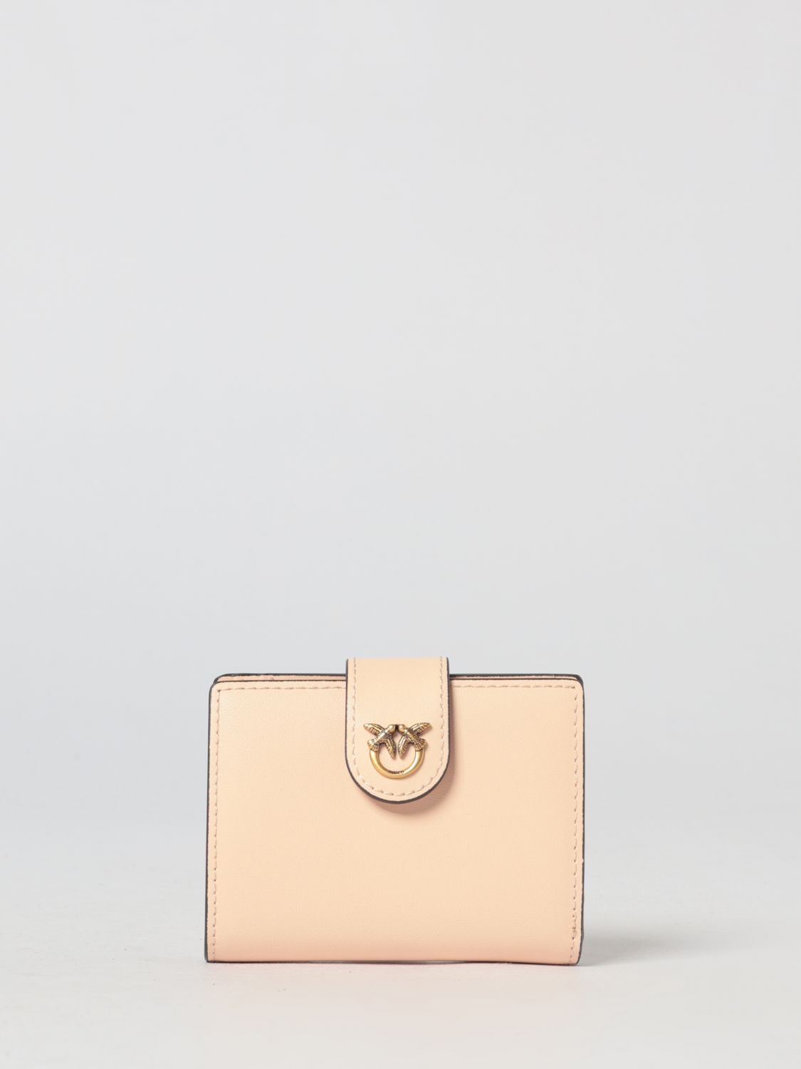 Pinko Leather Wallet In Neutral